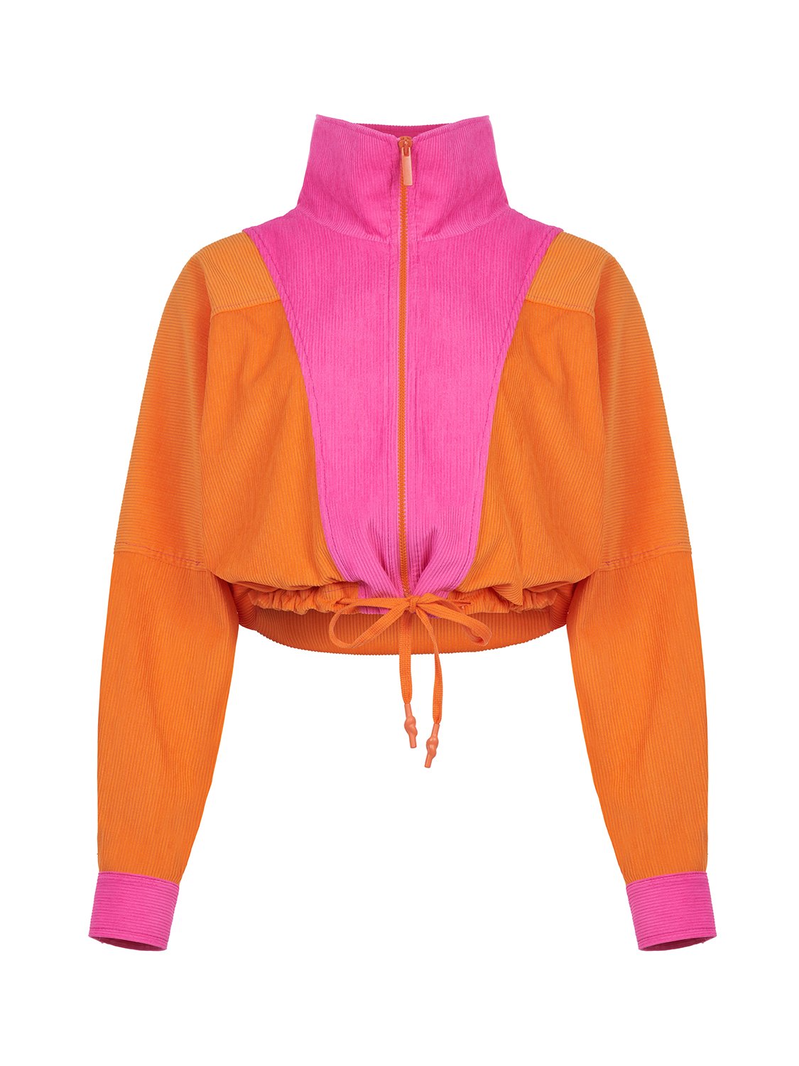 Nocturne Women's Yellow / Orange High Collar Corduroy Jacket