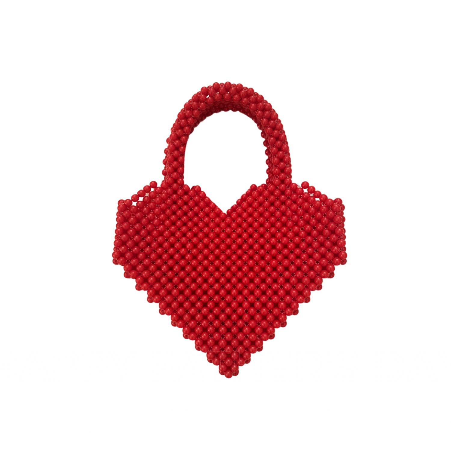 Women’s Red Heart Shape Beaded Mini Tote Pink Haley