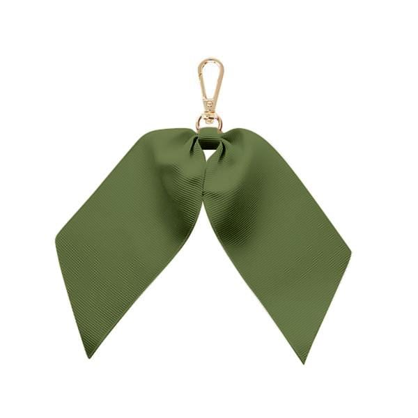 Green Harper Ribbon Keyring - Khaki One Size Jlr London