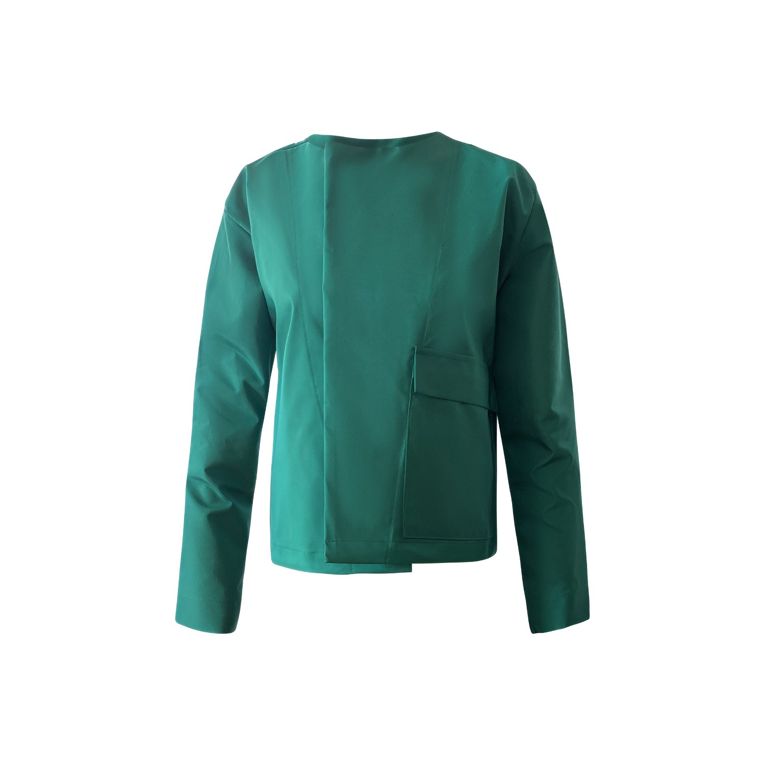 Women’s Green Technical Fabric Crop Wrap Jacket M/L London Atelier Byproduct