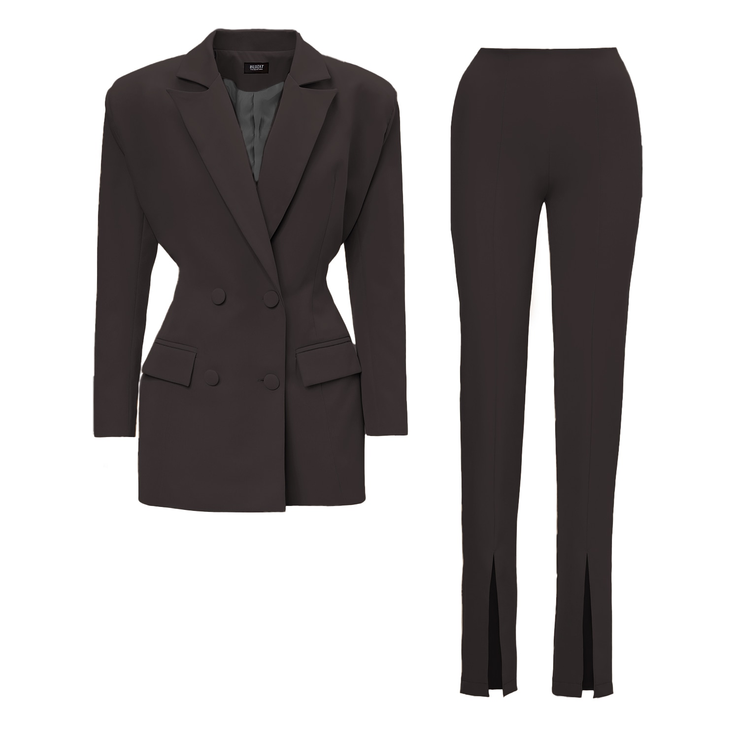 Women’s Black Suit With Tailored Hourglass Blazer And Slim Fit Trousers Small Bluzat