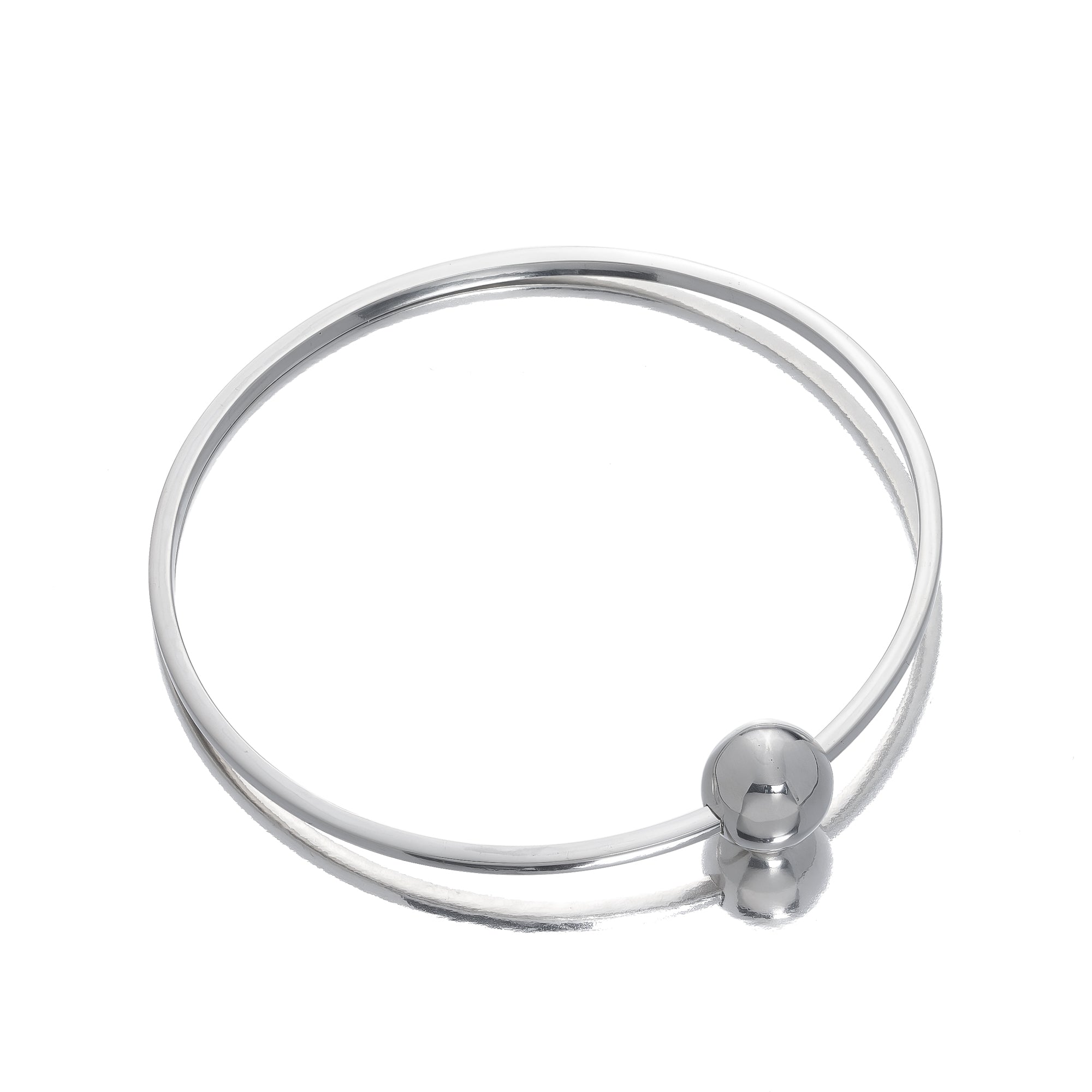 Women’s Silver Single Ball Bangle Sophie Anna