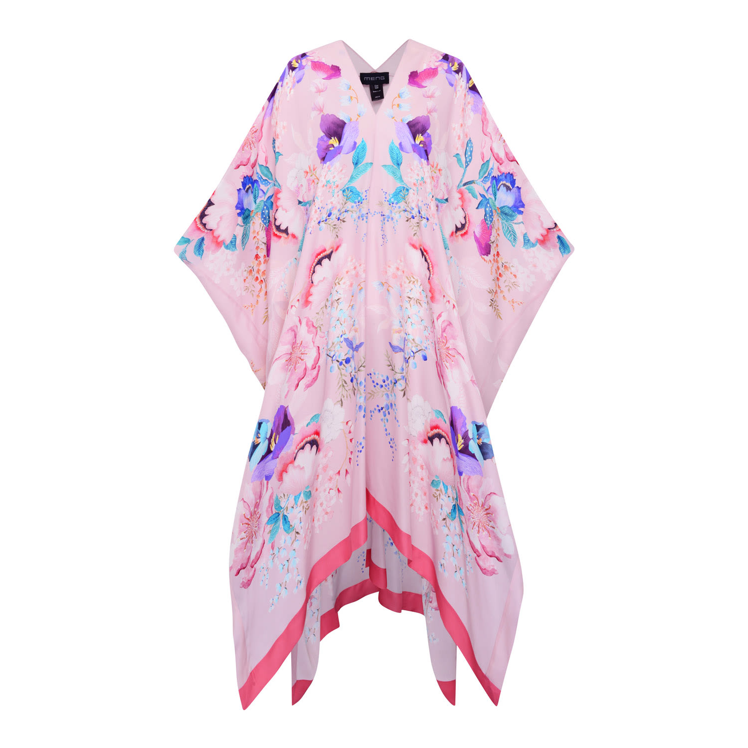 Meng Women's Pink / Purple Pink Silk Georgette Kaftan