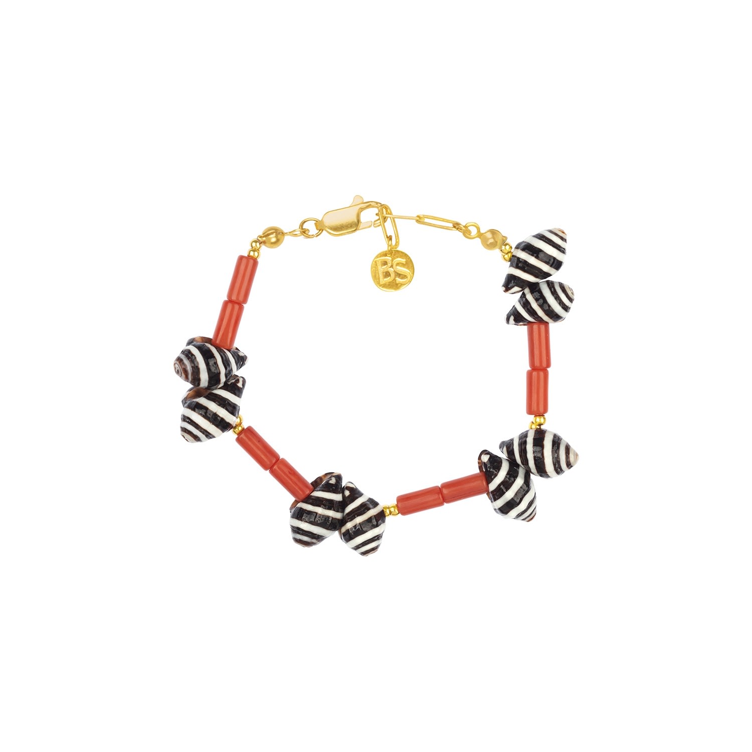 Bonjouk Studio Women's Gold / Black / Red Deep Deep Bracelet