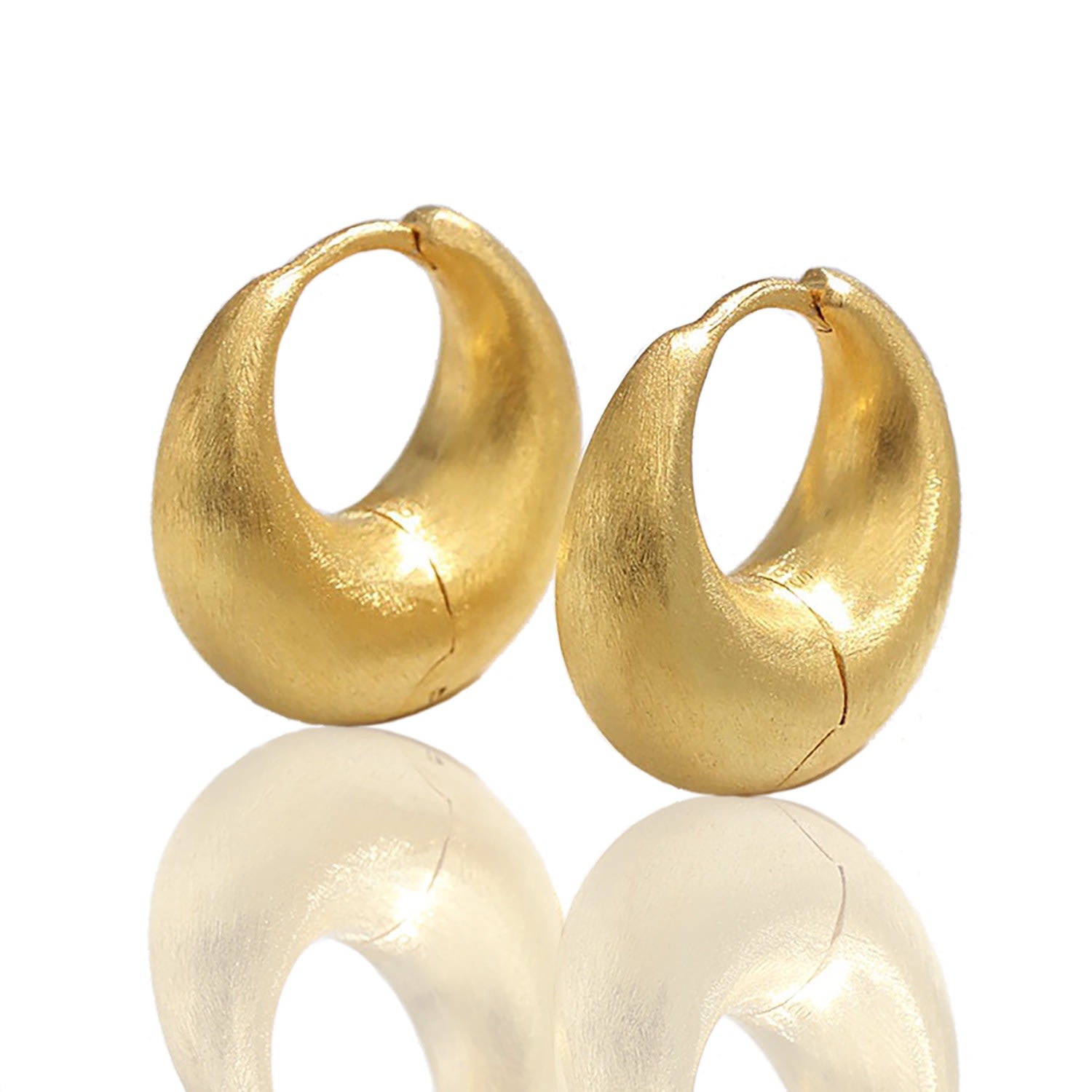 Women’s Moon Shape Gold Hoop Earrings Ms. Donna