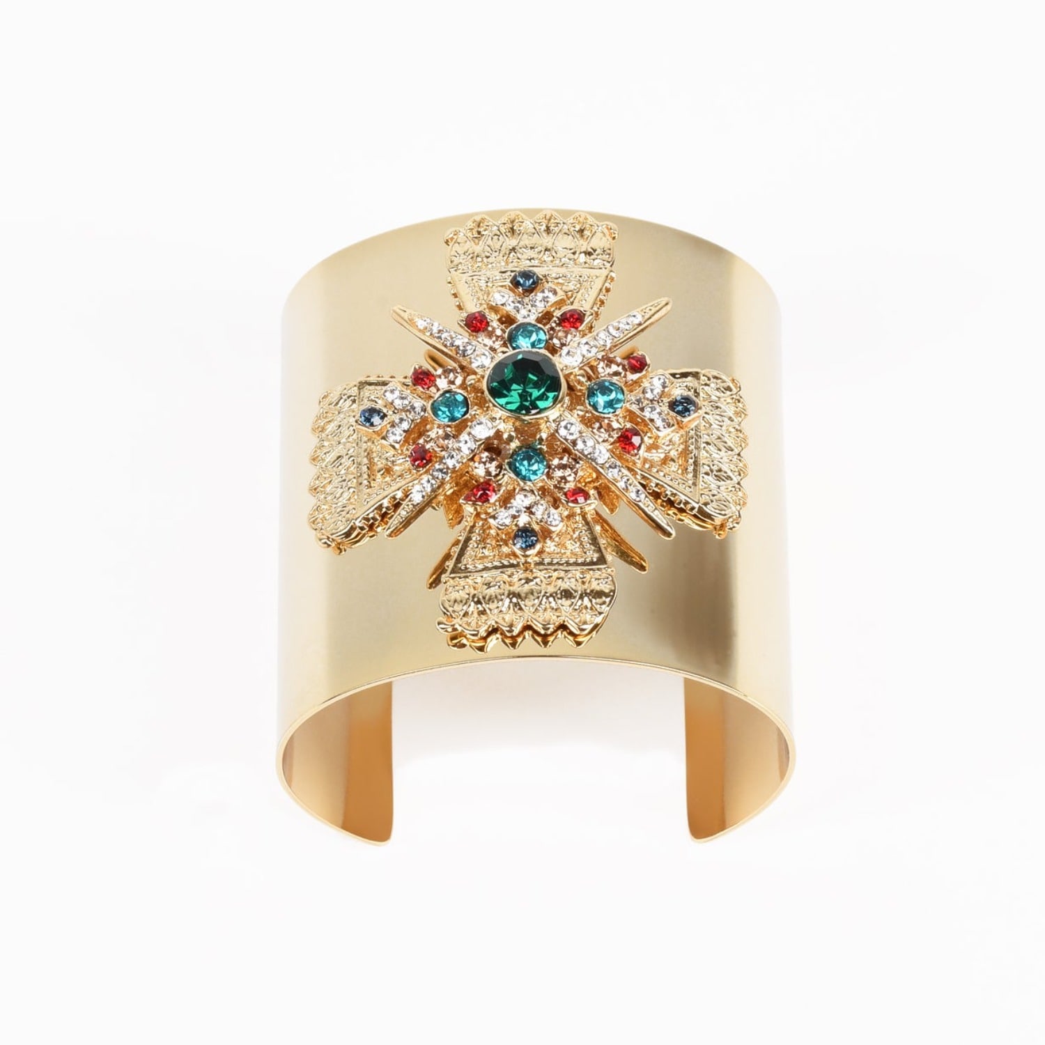 Addicted2 Women's Gold / Blue / Red Southern Cross Bracelet Gold Plated With Crystals In Multi