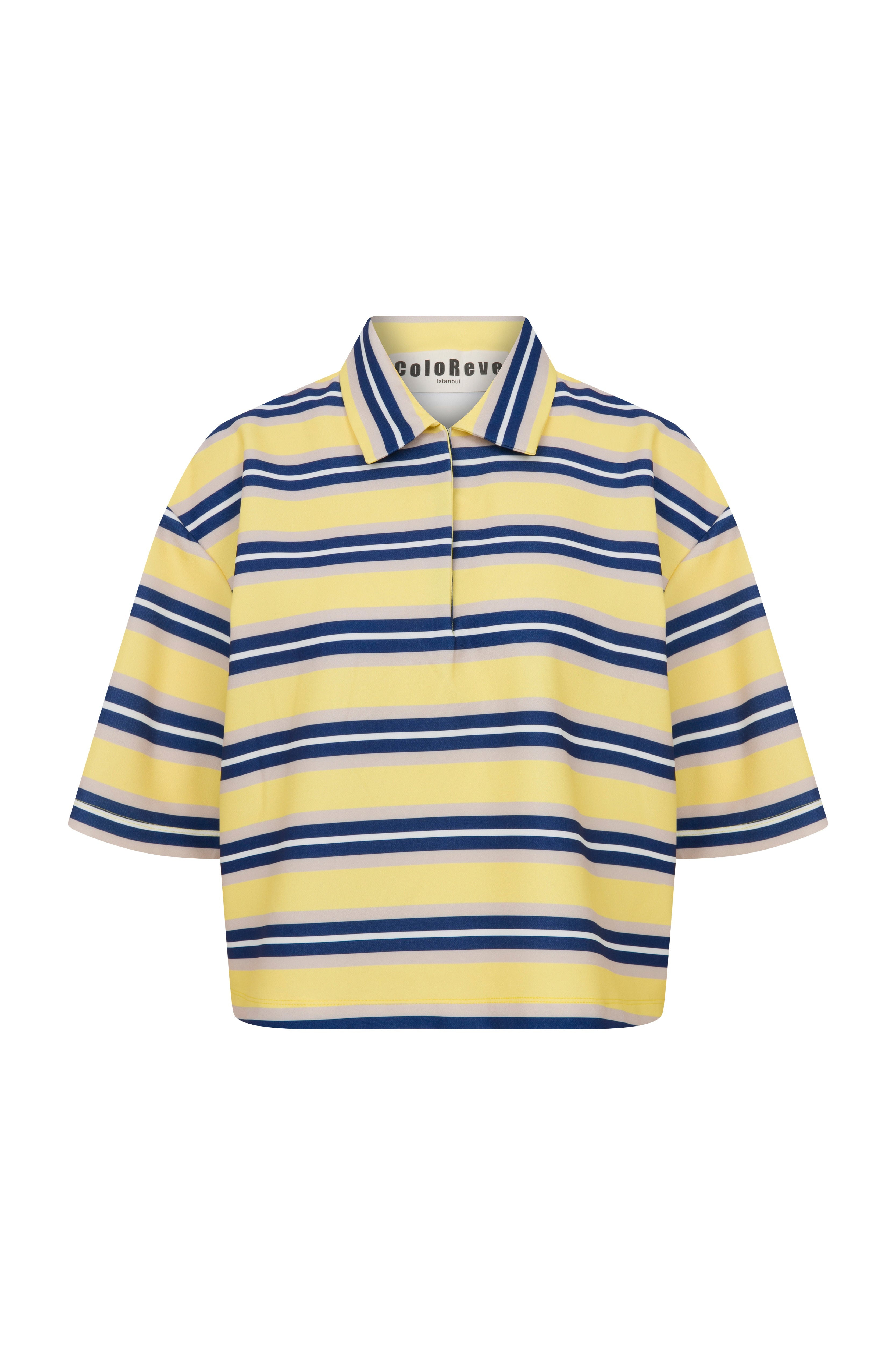 Coloreve Women's Yellow Striped T-shirt In Yellow