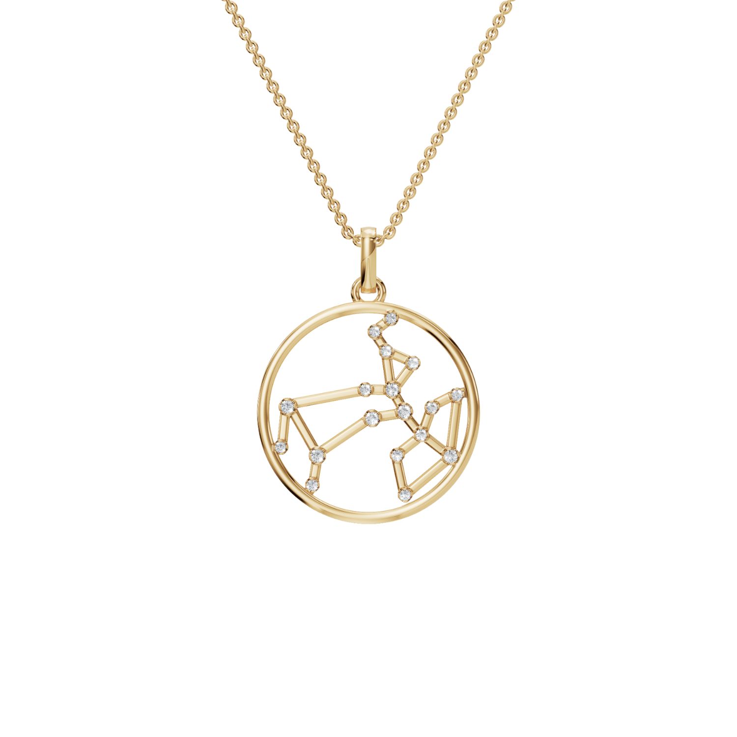 Aya Fine Jewelry Women's White / Yellow / Rose Gold Fourteen Kt Leo Constellation Diamond Pendant Necklace