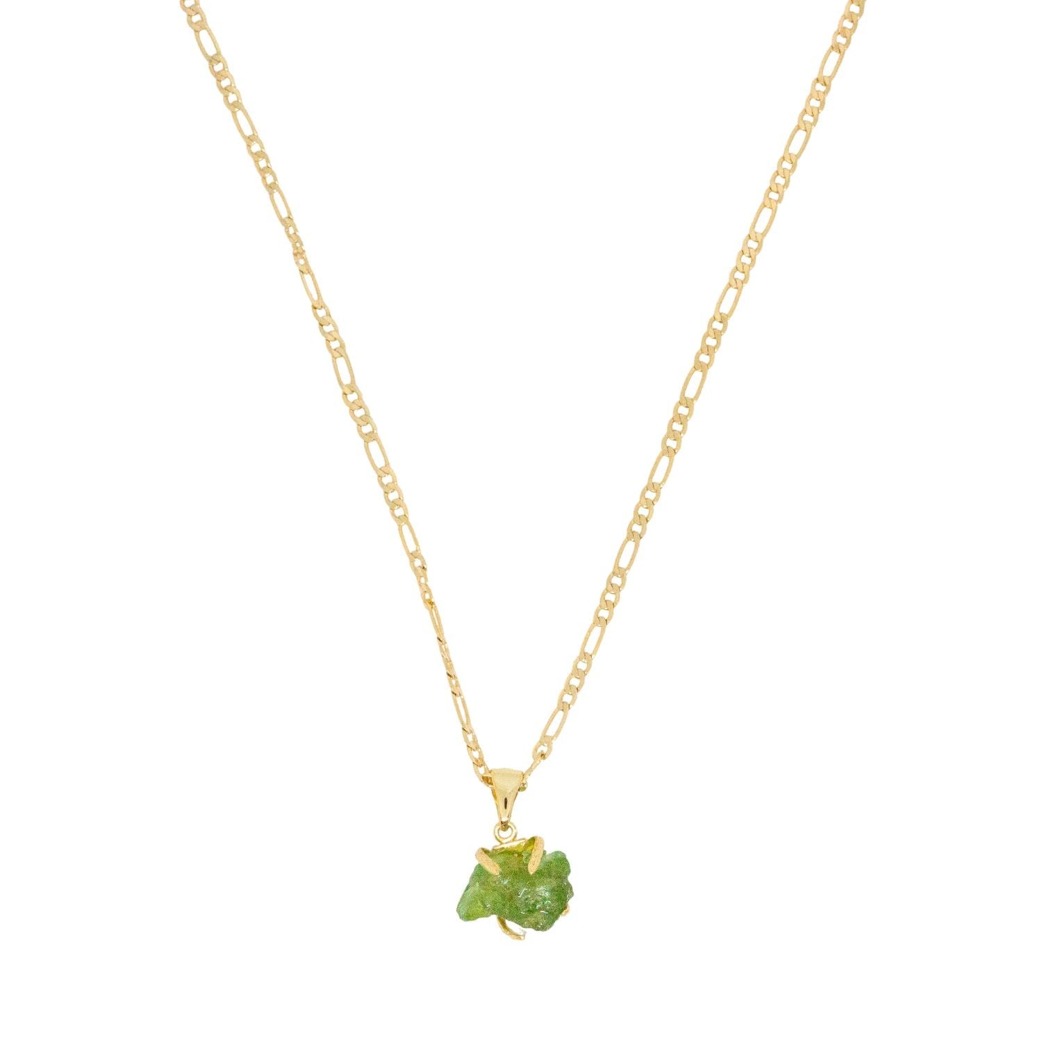 Wjy Studio London Women's Green Elemental Birth Natural Peridot Pendent Adjustable Necklace In Green