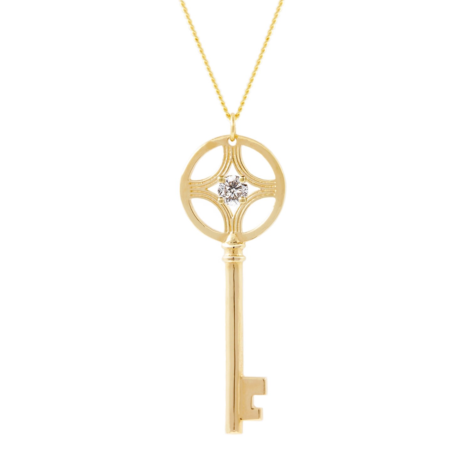 Lee Renee Women's Diamond Key Necklace – Gold In Gold