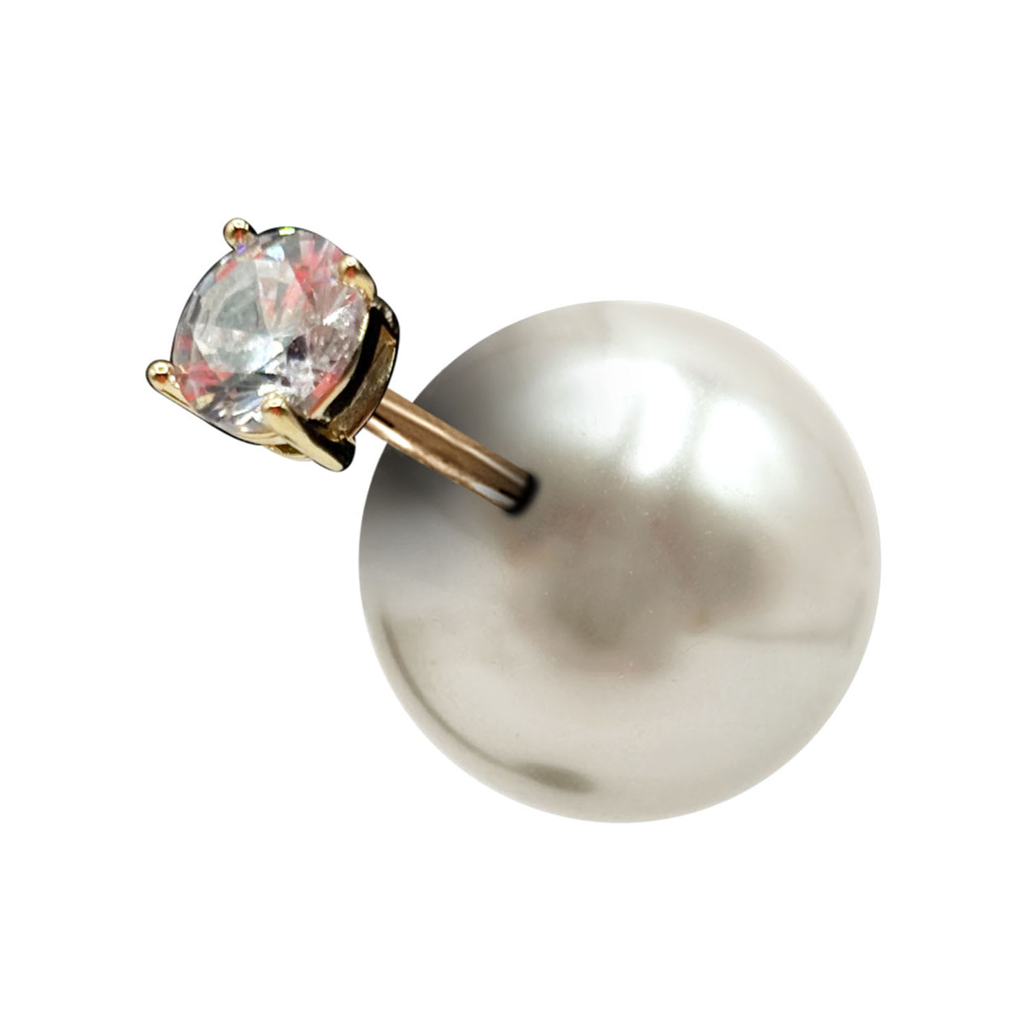 Michael Nash Jewelry Women's Gold / Neutrals / White Pearl And Cubic Zirconium Set In  Earring Set In Gold Plating