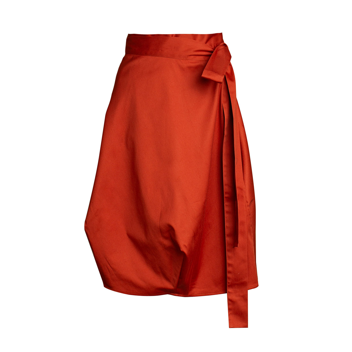 Bianca Popp Women's Wrapped Skirt In Crimson Red Cotton In Red