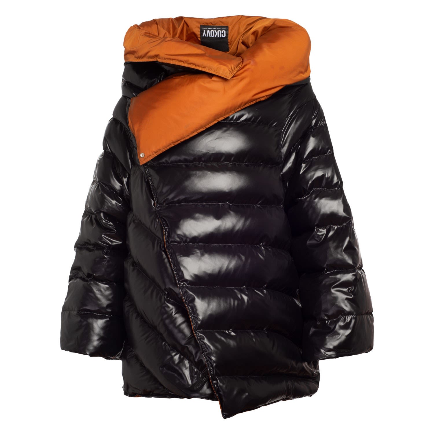 Women’s Hunter Down Feather Puffer Jacket- Shiny Black & Rust Extra Small Cukovy