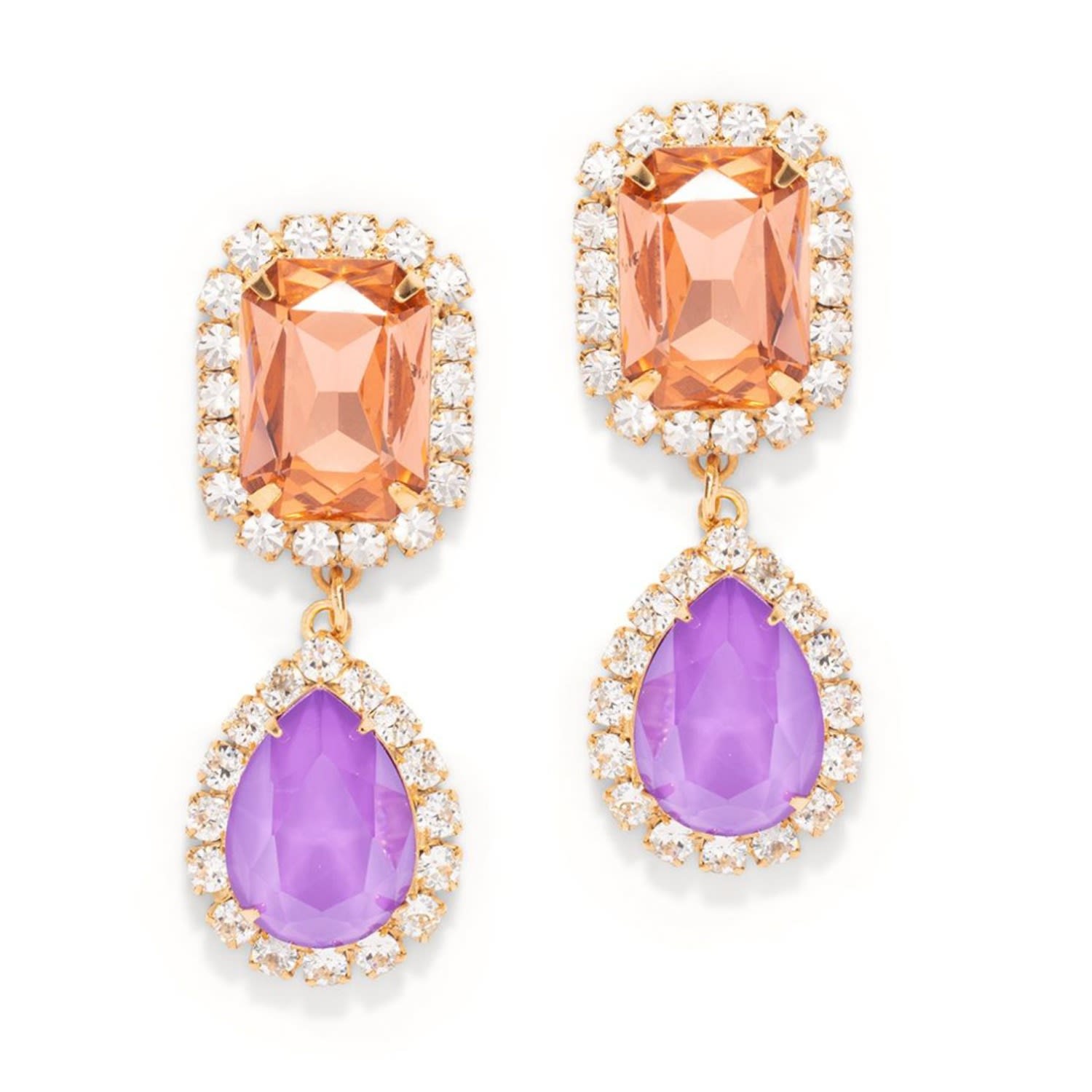 The Pink Reef Women's Pink / Purple Jewel Drop Neons In Coral And Violet