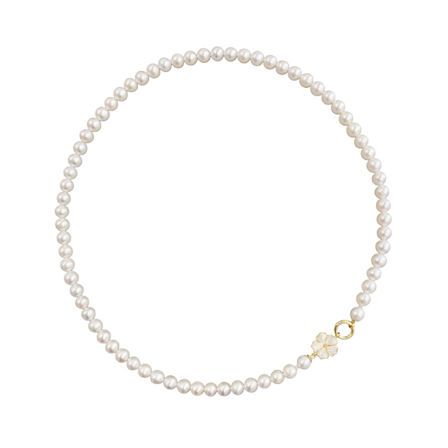 Women's White / Gold Bavella Pearl Necklace - White | Alegoria Jewellery