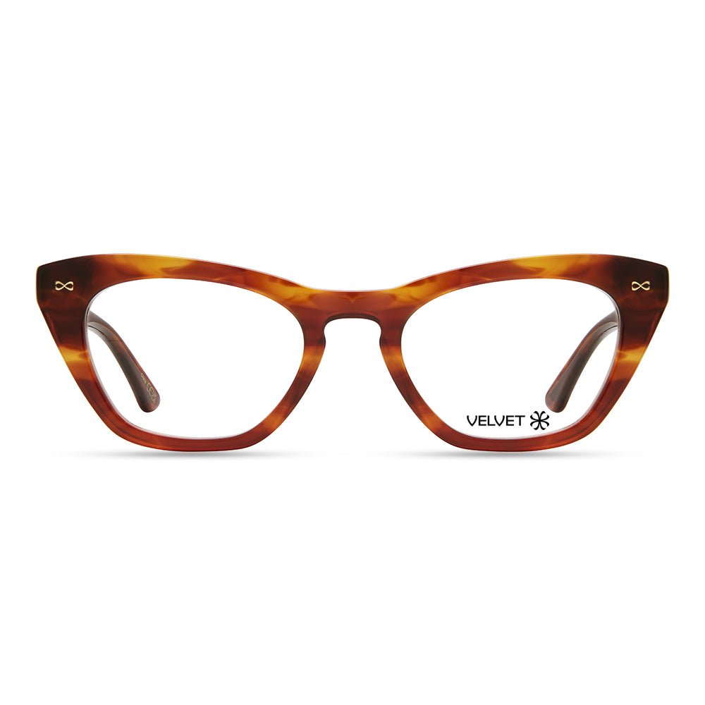 Velvet Eyewear Women's Brown  Cat Eye Optical Style - Stevie - Light Tortoise