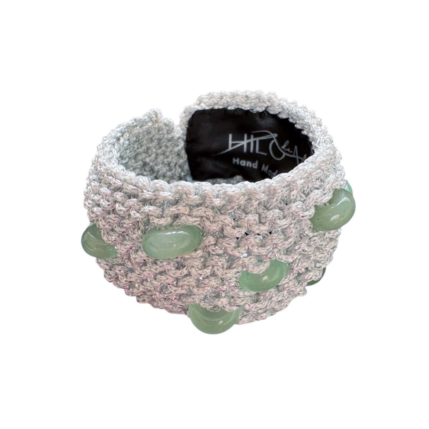 Hilo De Mar Women's Green / Gold Cute Narrow Bracelet With Green Crystal In Multi