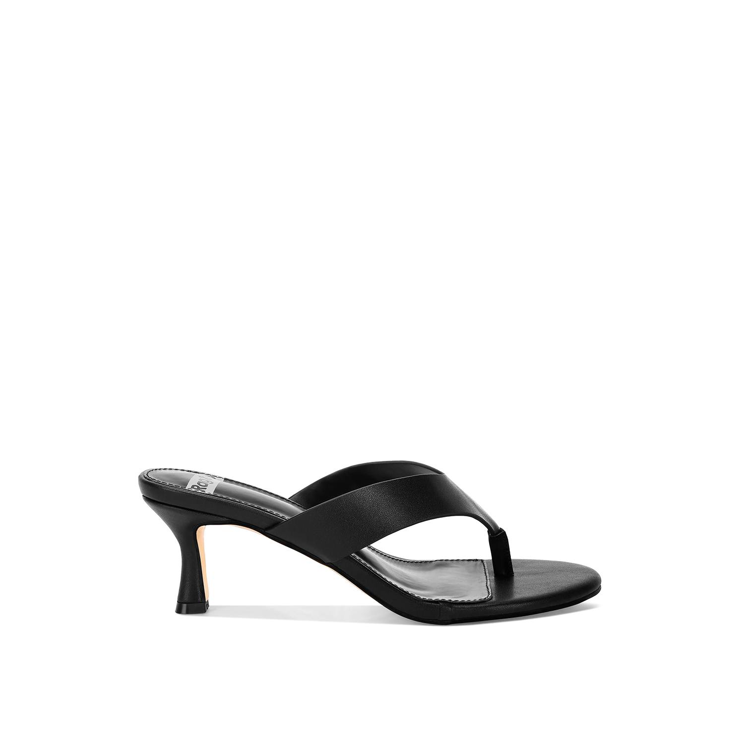 Women's Beaboux Thong Strap Kitten Heel Sandal In Black Petent By Rag & Co