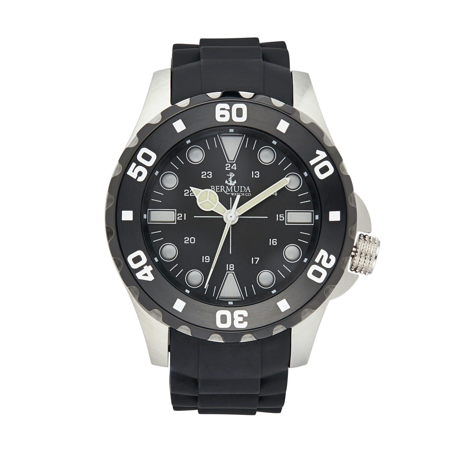 Bermuda Watch Co Shelly Bay Smart Light Black & Silver Watch Mens Bermuda Watch Company