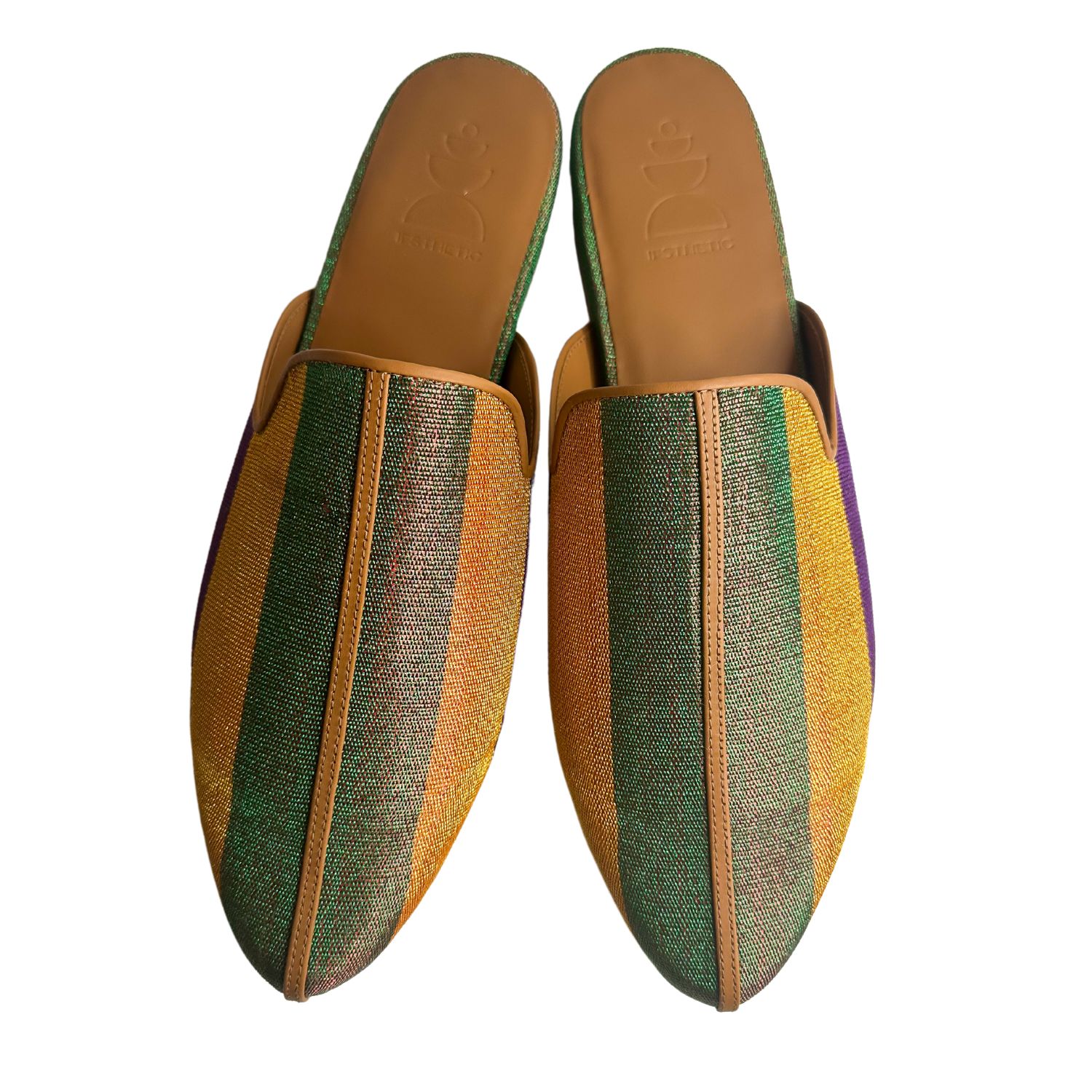 Ifsthetic Green / Yellow / Orange Men's Pekäk Lounge Slippers- Prism Saffron In Green/yellow/orange