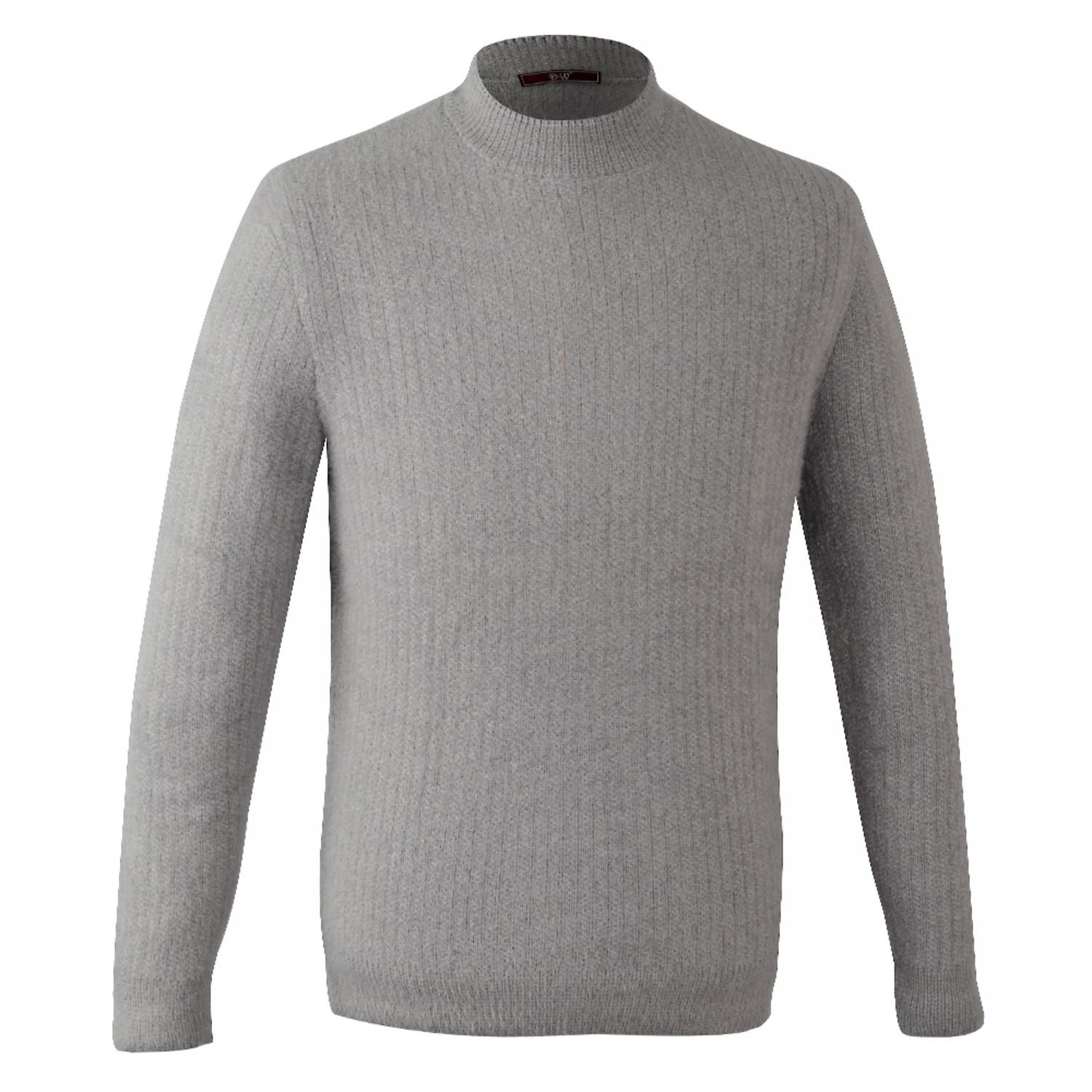 David Wej Men's Albert High Neck Jumper – Light Grey In Grey