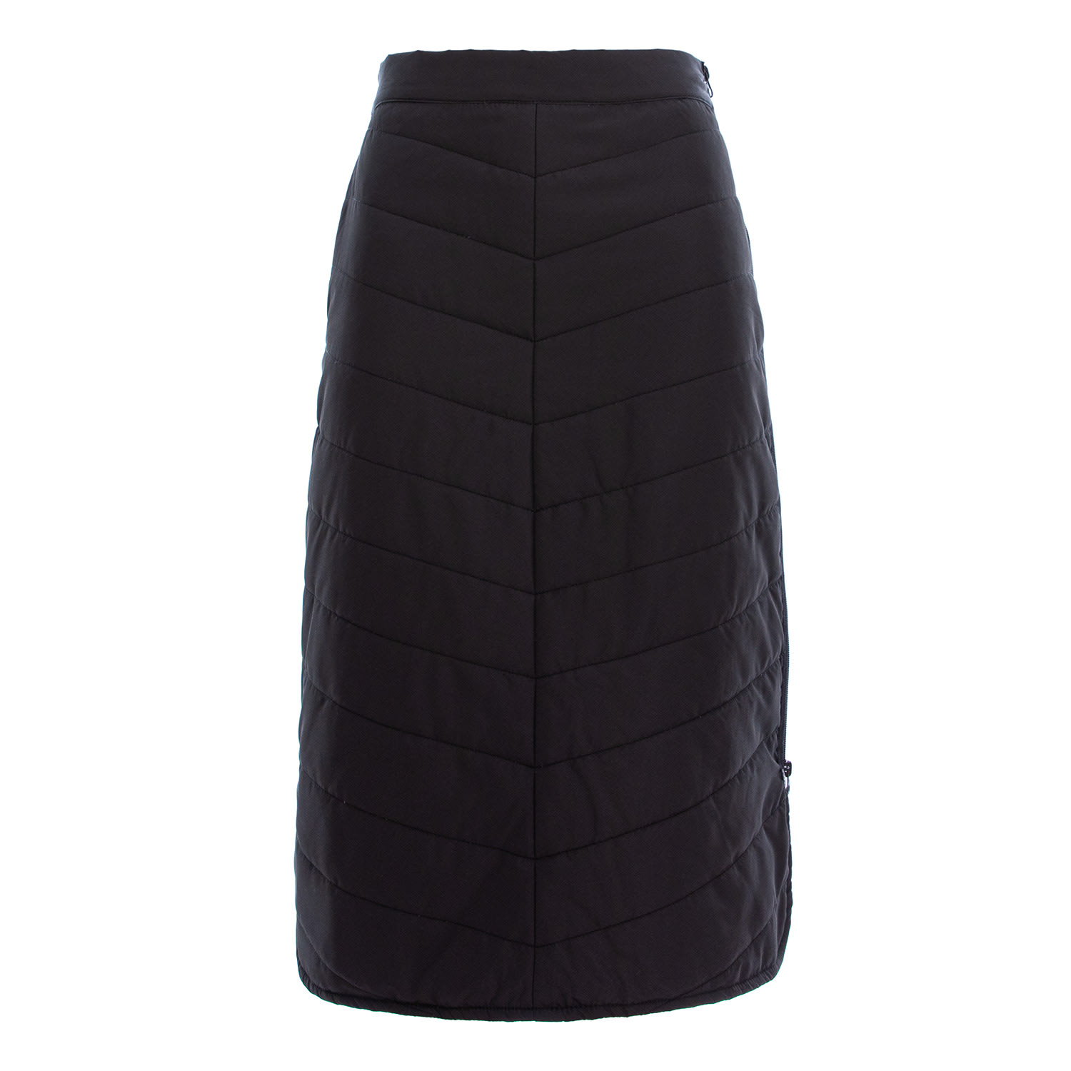 Concept A Trois Women's Black Quilted Skirt With One Side Zipper In Black