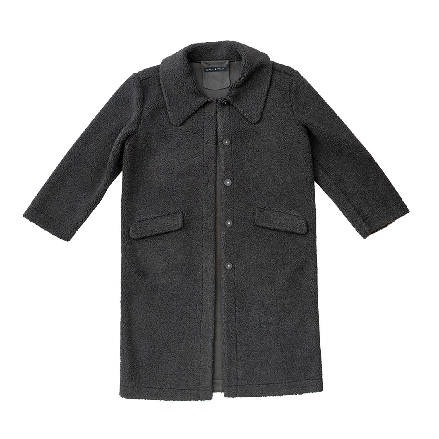 Circular Path Women's Fuzzy Long Coat - Black