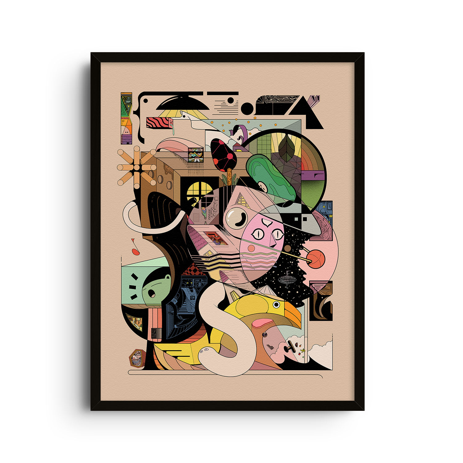 East Side Studio London Neutrals Dfkbon - Giclee Fine Art Print - Small