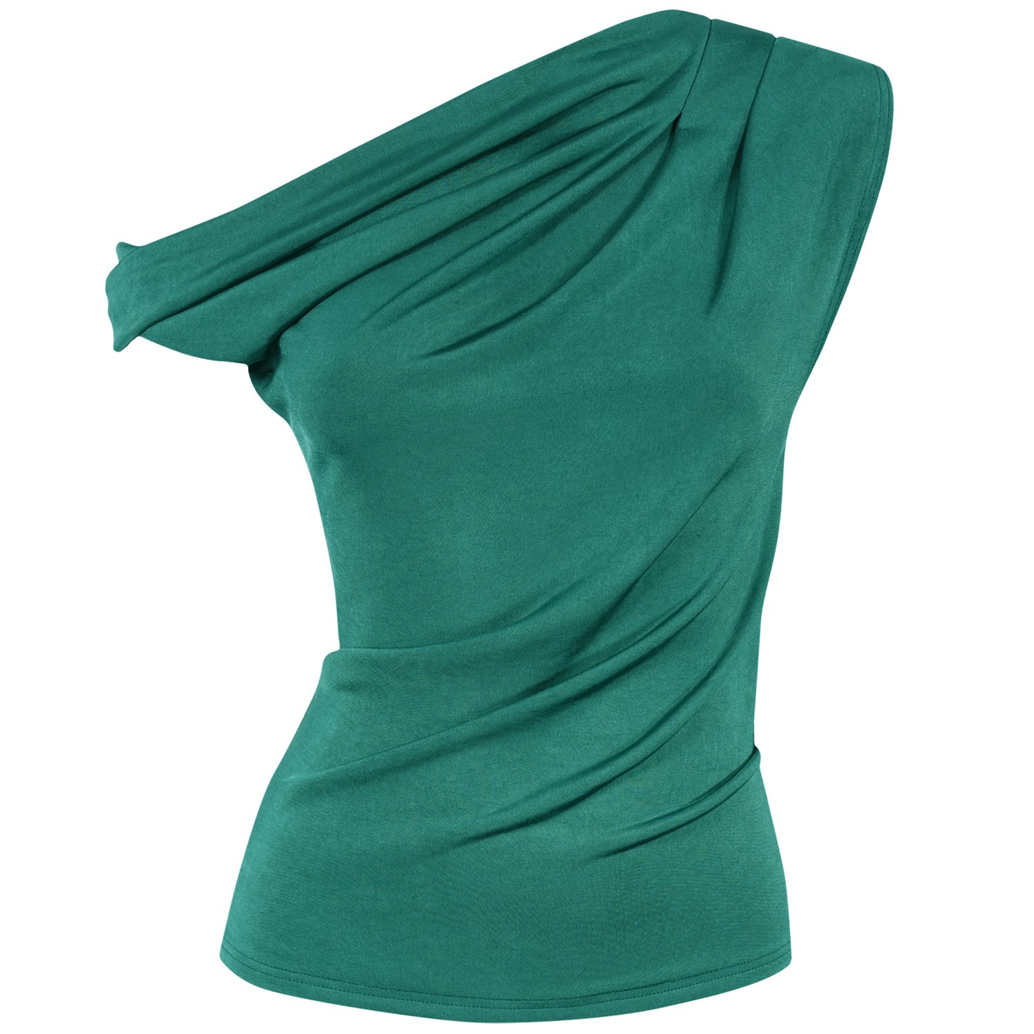 Me&thee Women's Less Is More Green Twist Shoulder Top In Green