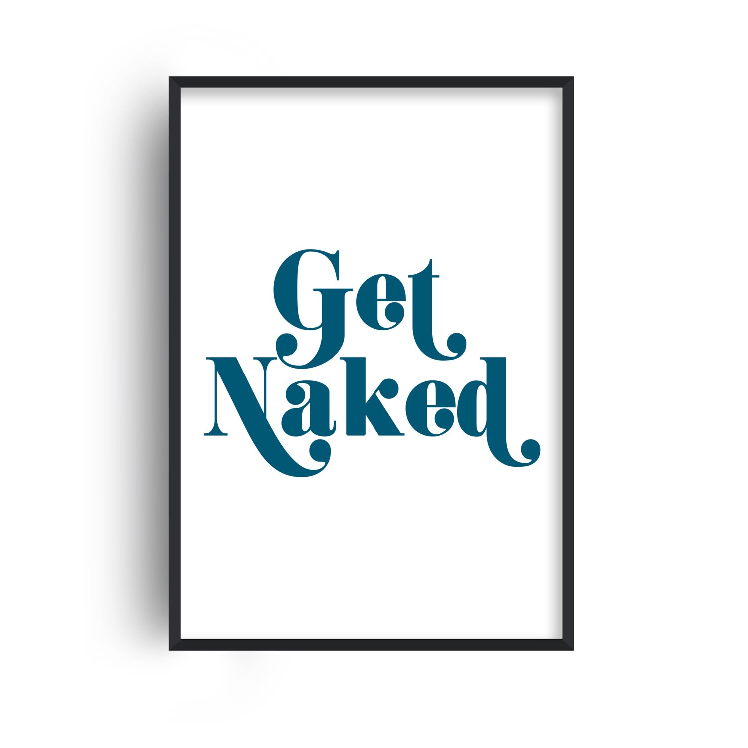 Blue Get Naked Retro Giclée Art Print A3 297 X 420Mm Fanclub