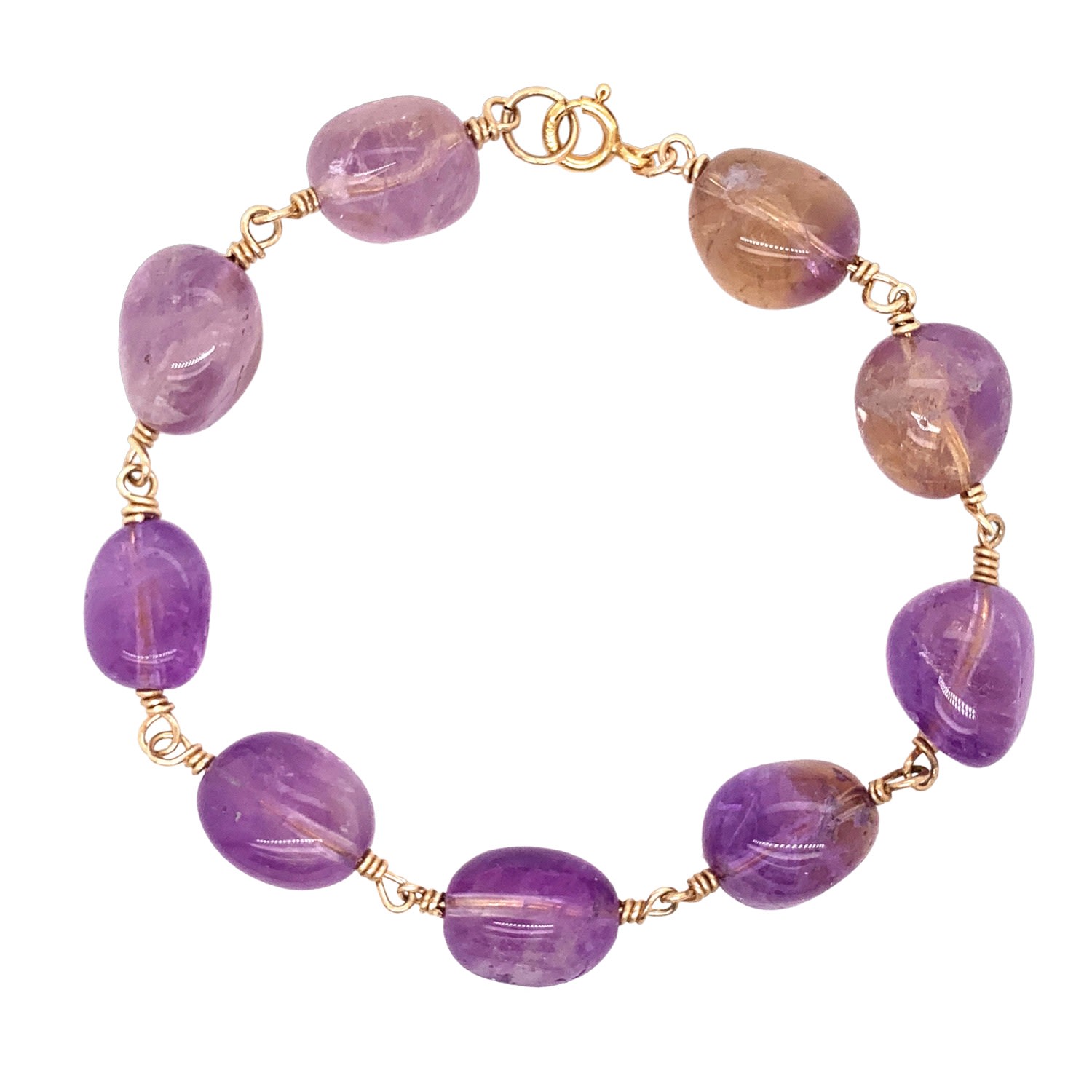 Lori Kaplan Design Women's Pink / Gold / Yellow Ametrine Chunky Bracelet