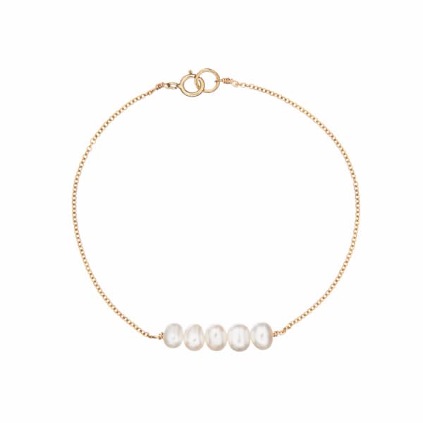 Lily & Roo Gold Cluster Pearl Bracelet In Pearl
