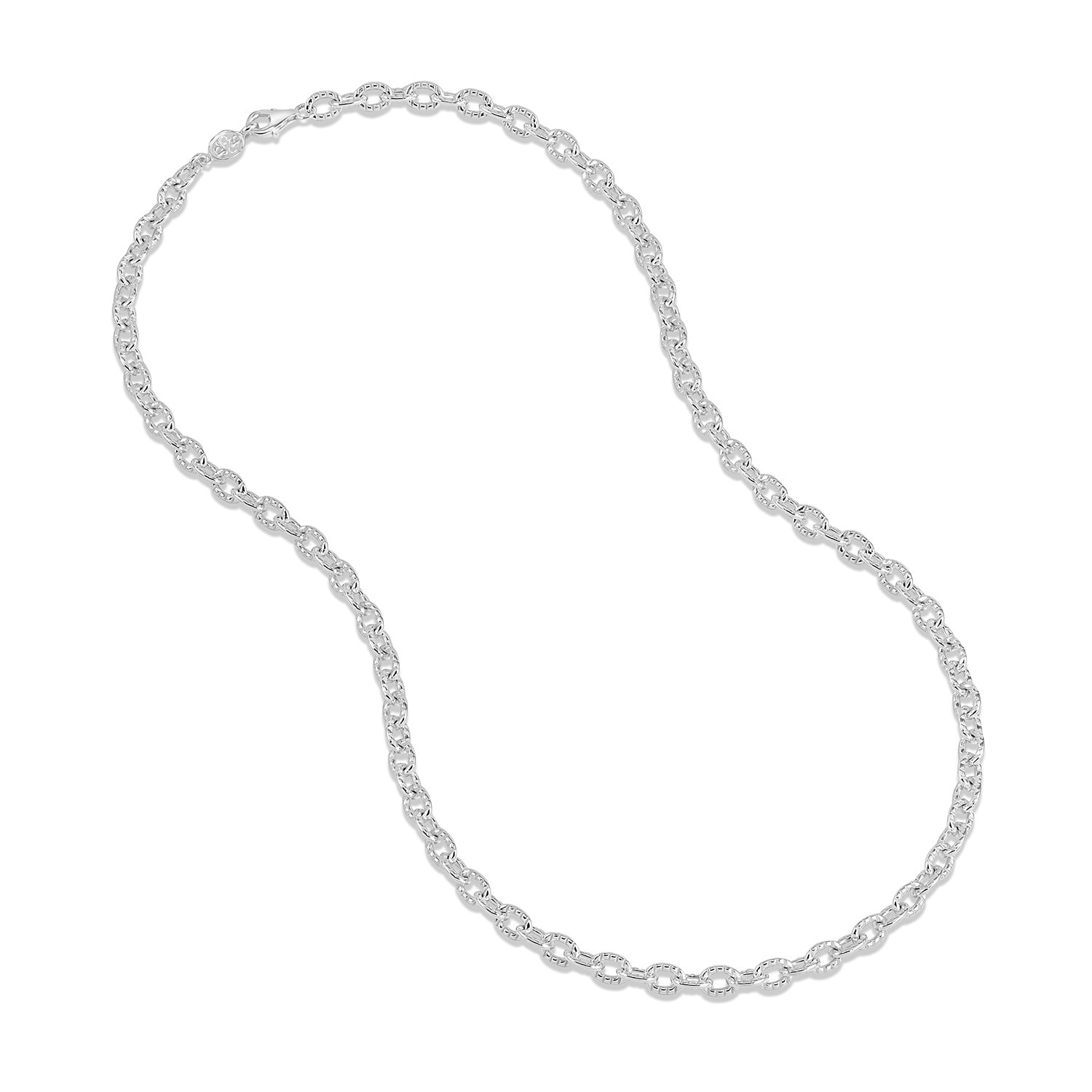 Dower & Hall Men's Chunky Millie-grain Necklace Chain In Silver In Metallic