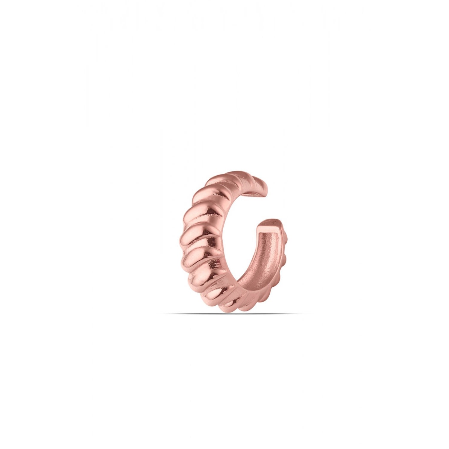 Spero London Women's Croissant Ear Cuff No Piercing Sterling Silver One Piece - Rose Gold In Gold