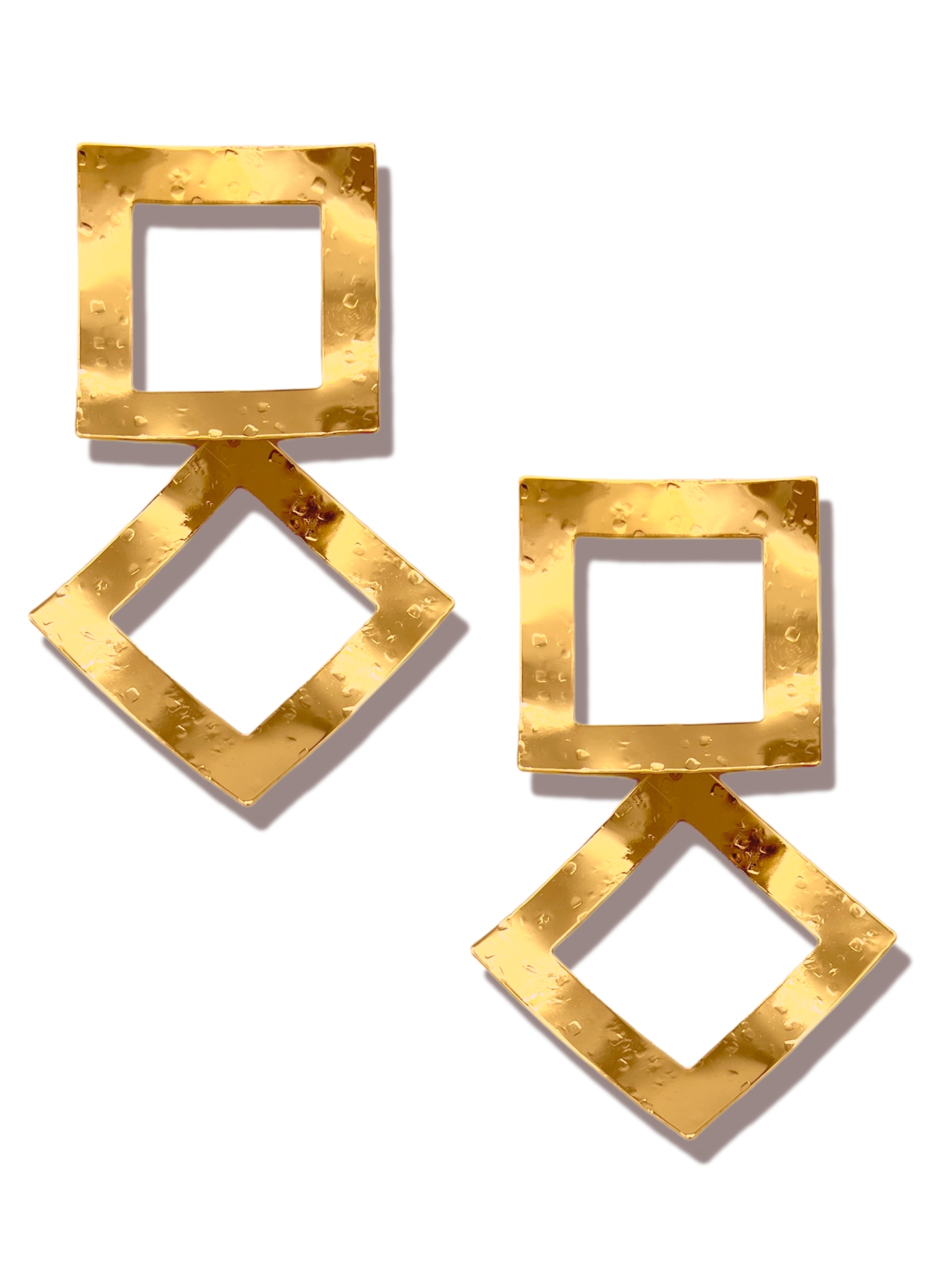 Jaredjamin Women's Gold Toscana Large Square Post Earrings