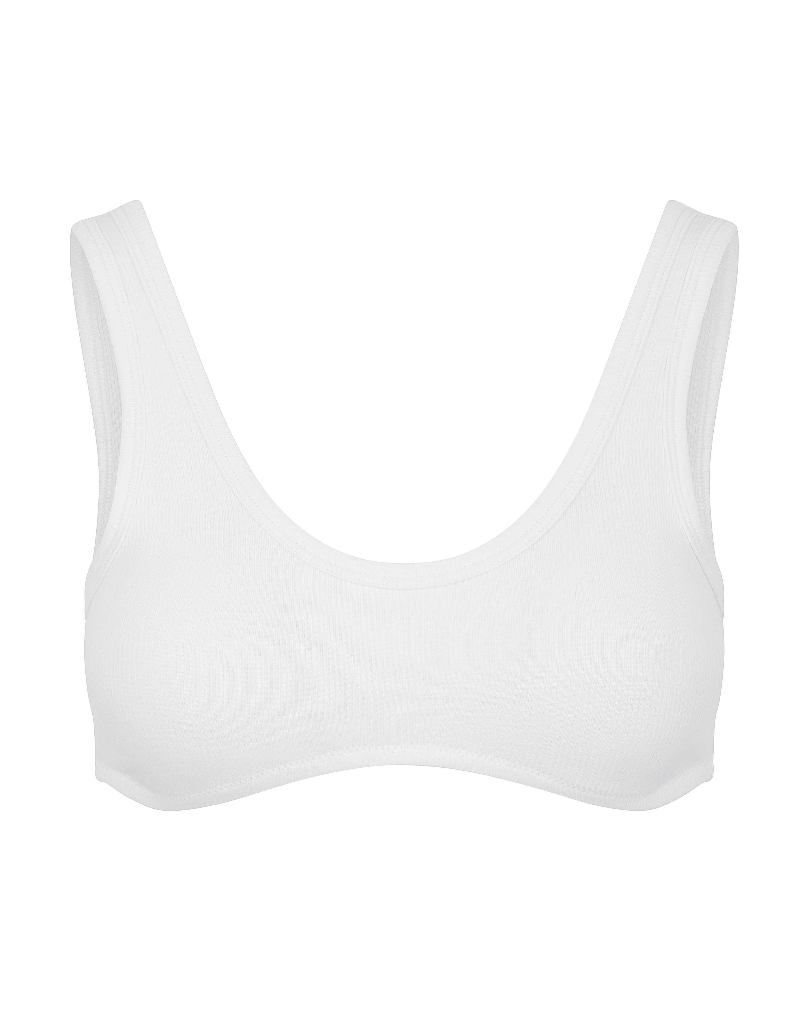 Women’s The Organic Cotton Dip Front Bralette - Cotton White Small Nudea