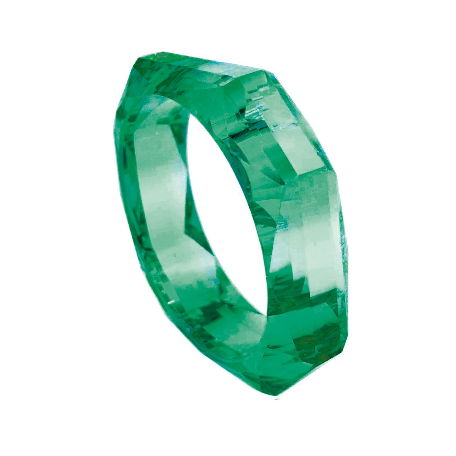 Michael Nash Jewelry Women's Green Susanna Emerald Faceted Acrylic Bangle In Green