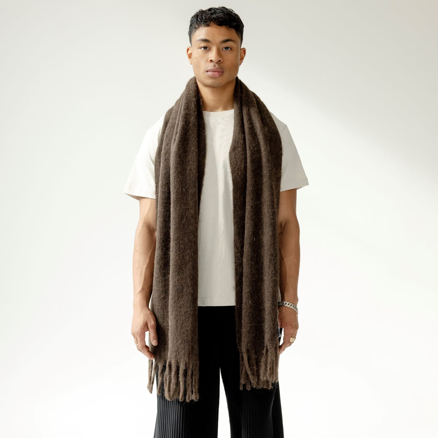 新品未使用！bbblllaaahhh SCARF FOR A COLD DAY The Reykjavik Scarf With Wool - Dark Chocolate | Arctic Fox & Co