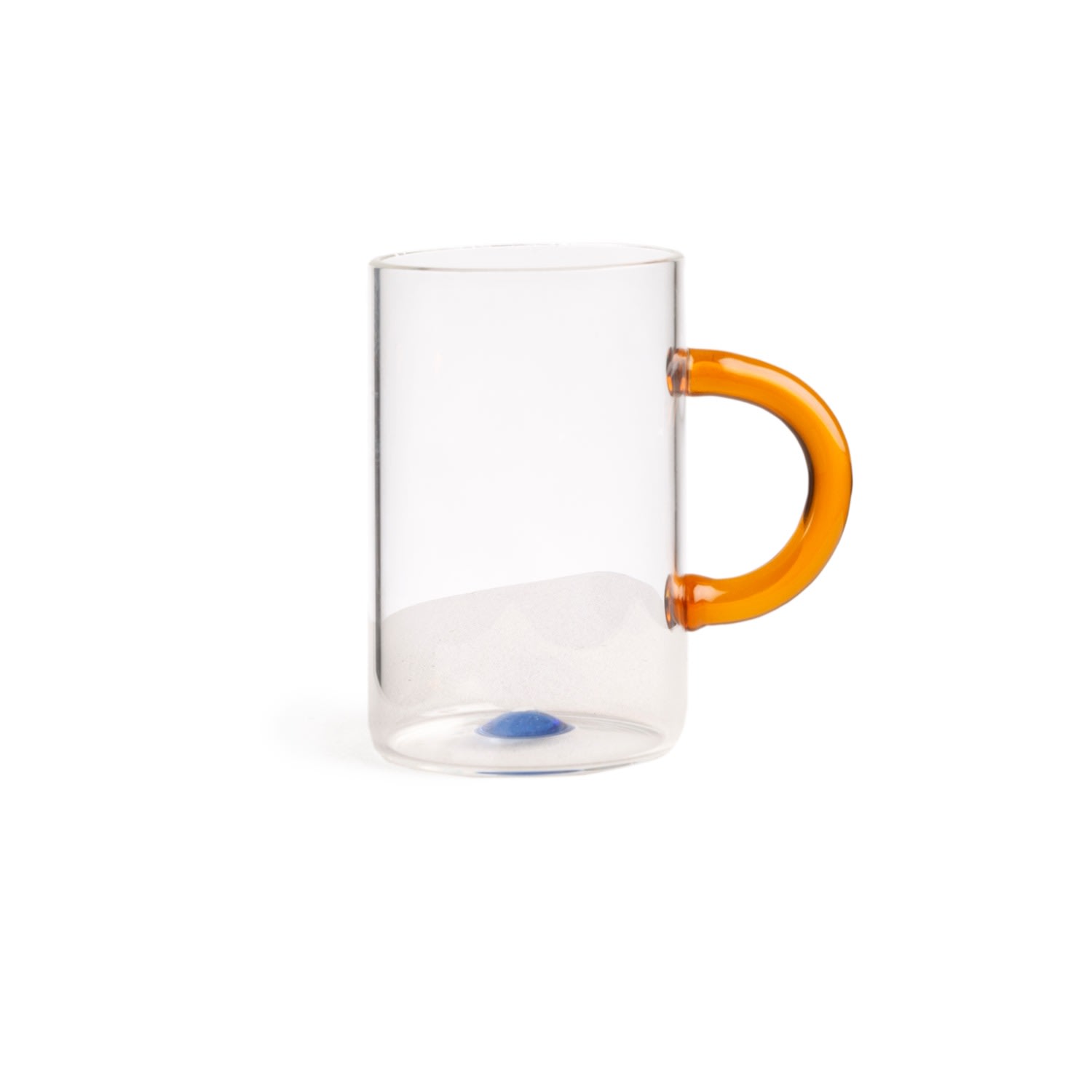 And Jacob Small Coffee Glass Cup With Yellow Handle In Transparent