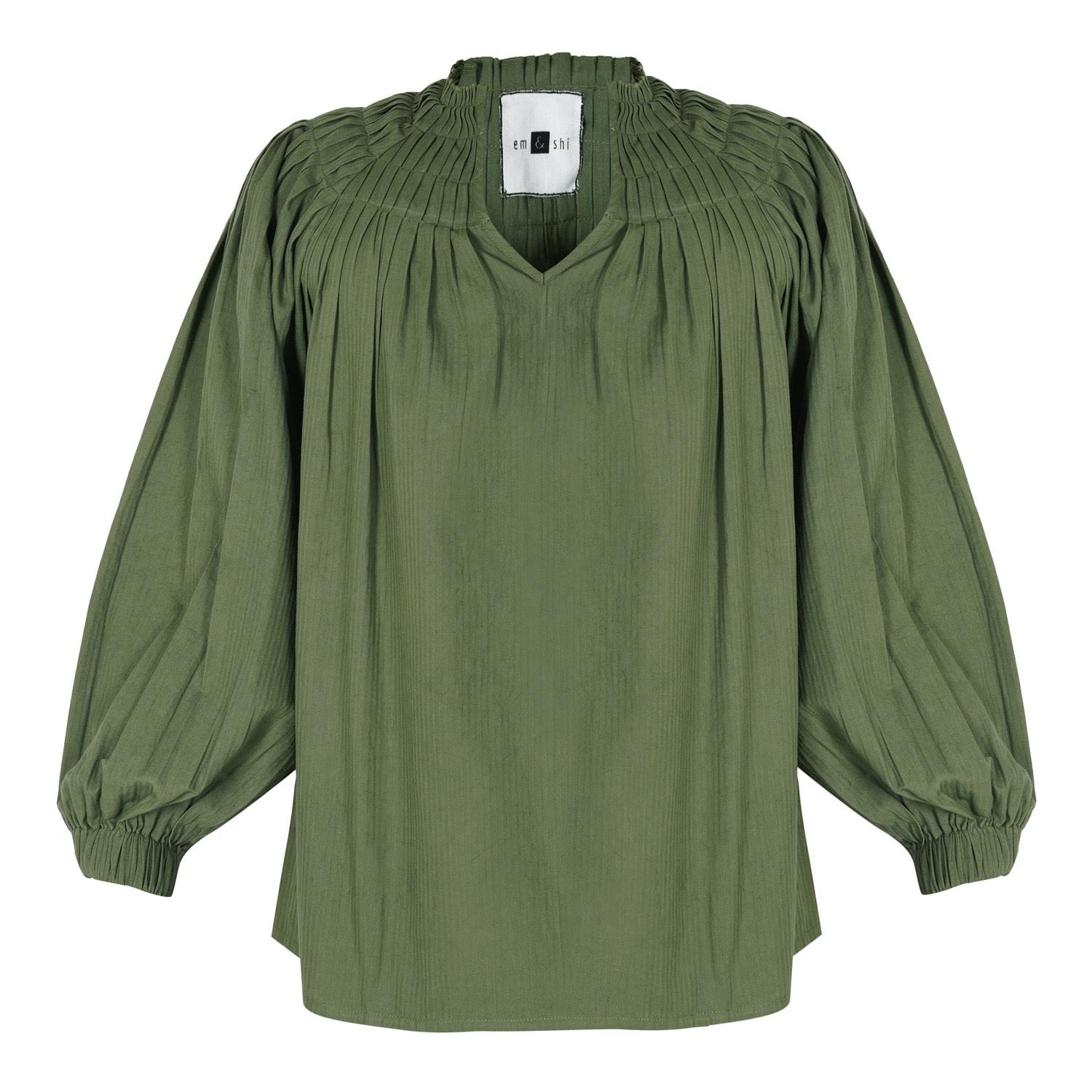 Em & Shi Women's Green Sage Pleated Top In Green