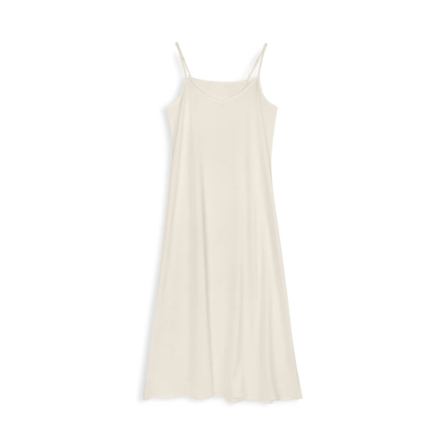 Women's Neutrals Ivory Satin Aline Slip Dress | Large | Roch Perel