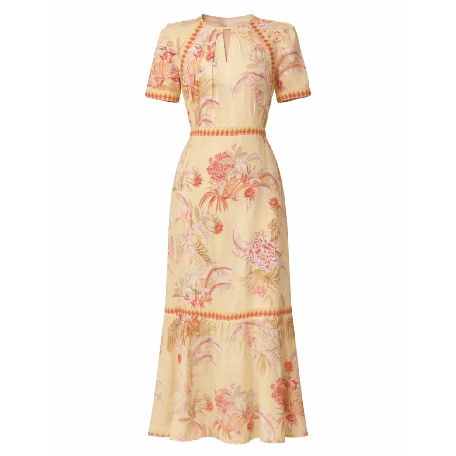 Women's Mavis Yellow Viscose Dress | Extra Small | Raishma