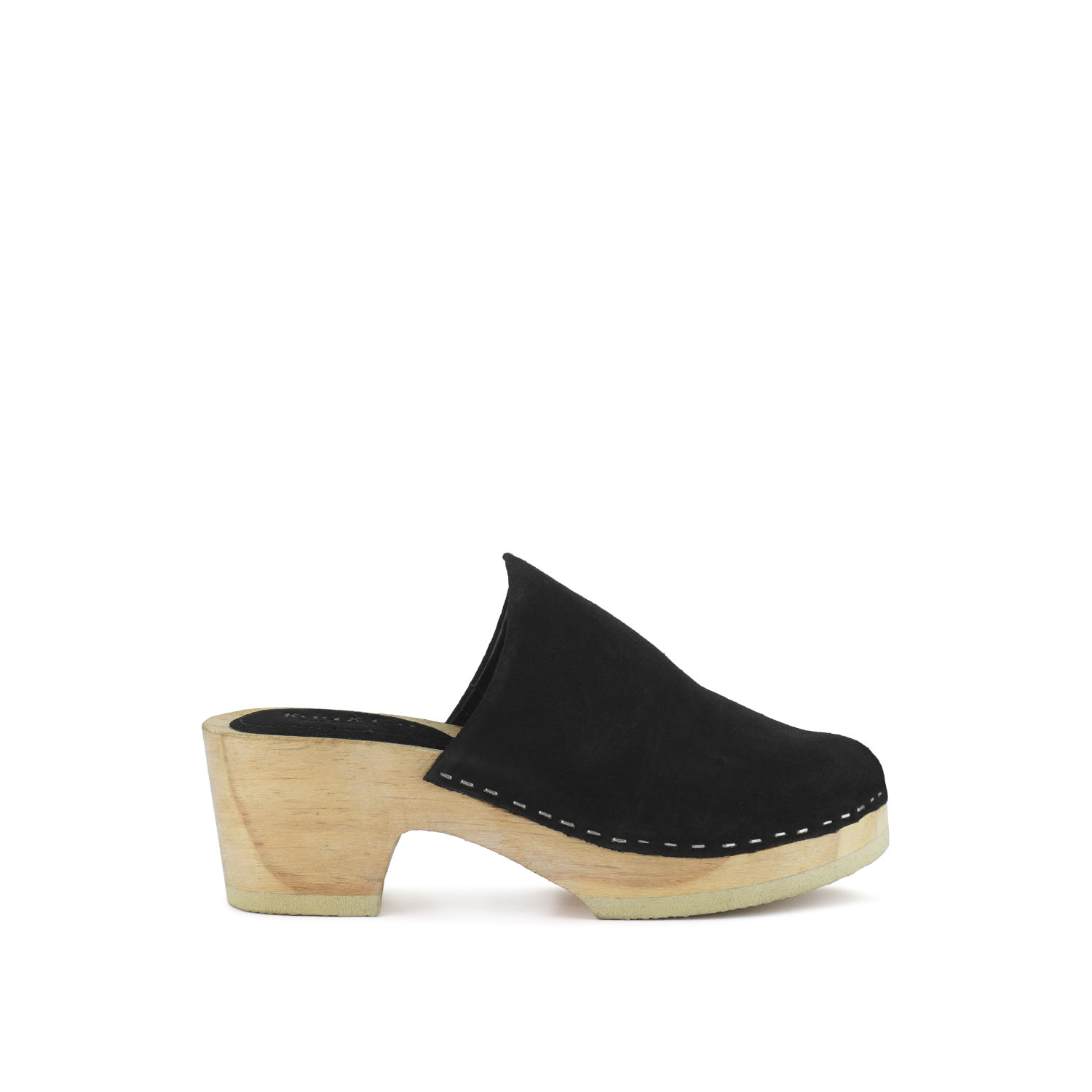 Women's Darcie Suede Clogs In Black By Rag & Co | 6 Uk | Rag & Co.