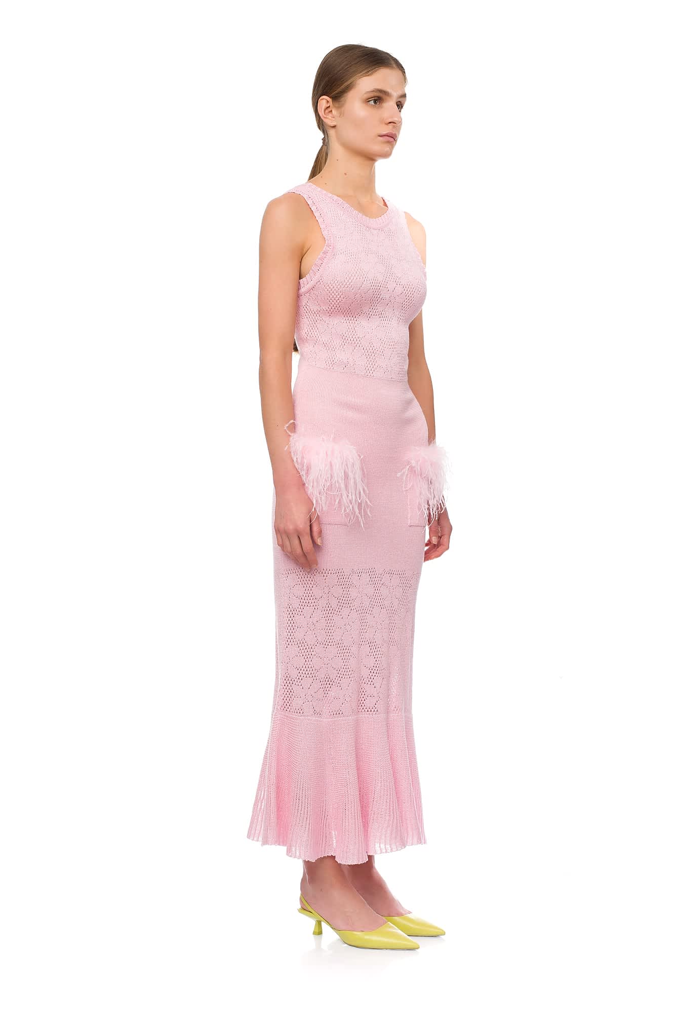 wolf and badger pink dress ANDREEVA