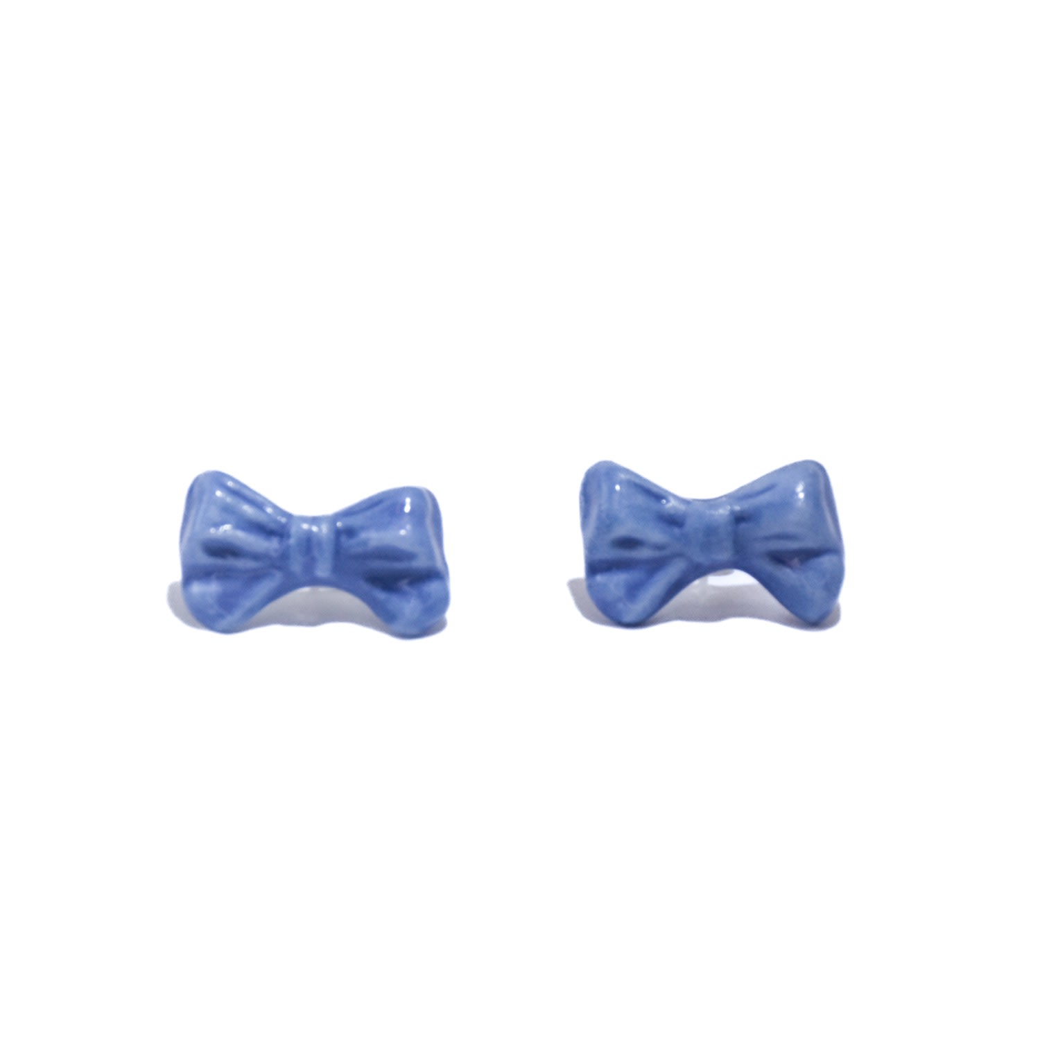 H2 Studio Women's Bowtie Maniac Mini Bowtie Earrings Purple Blue