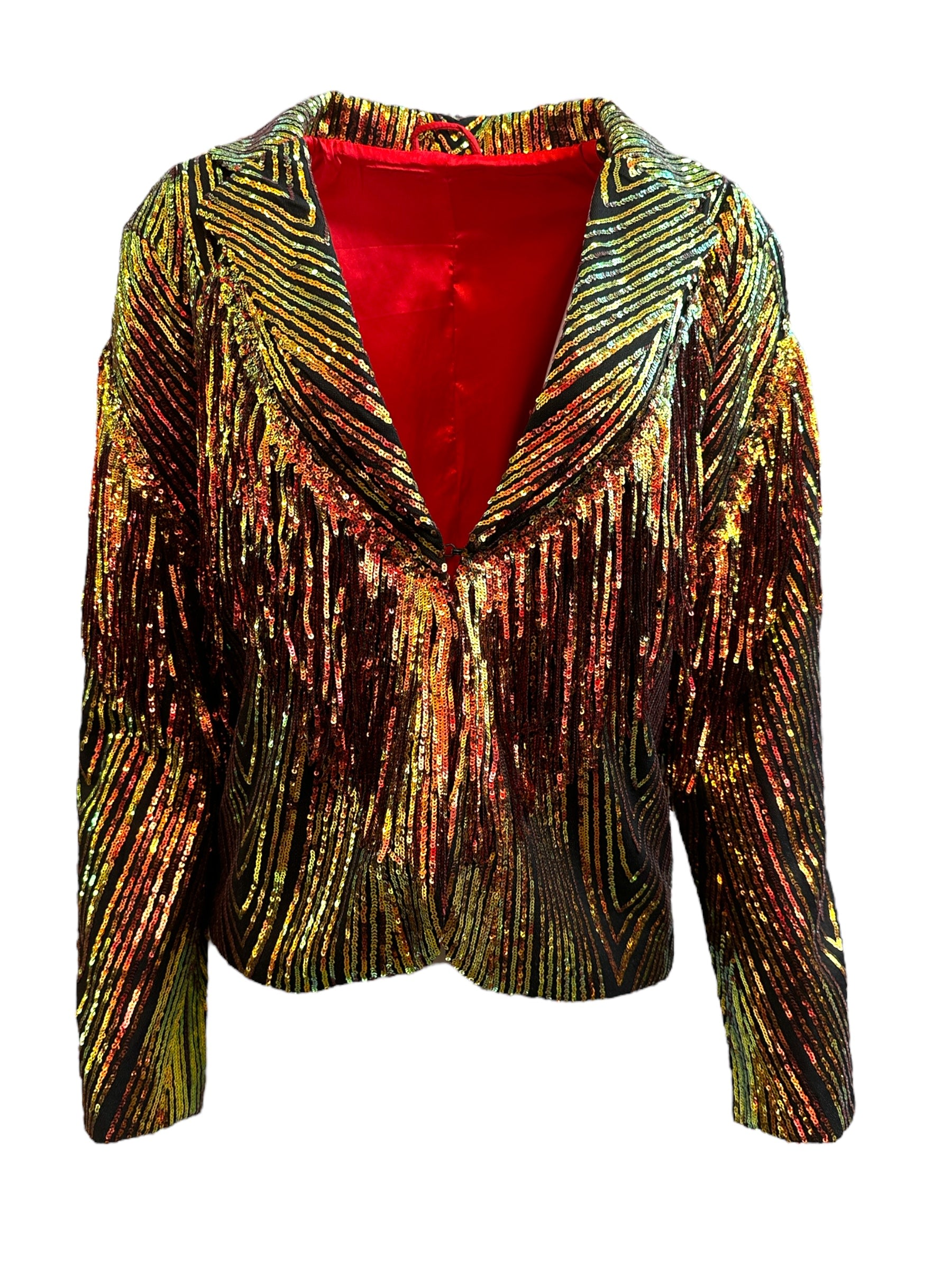 Women’s Yellow / Orange Any Old Iron Rust Fringe Jacket M