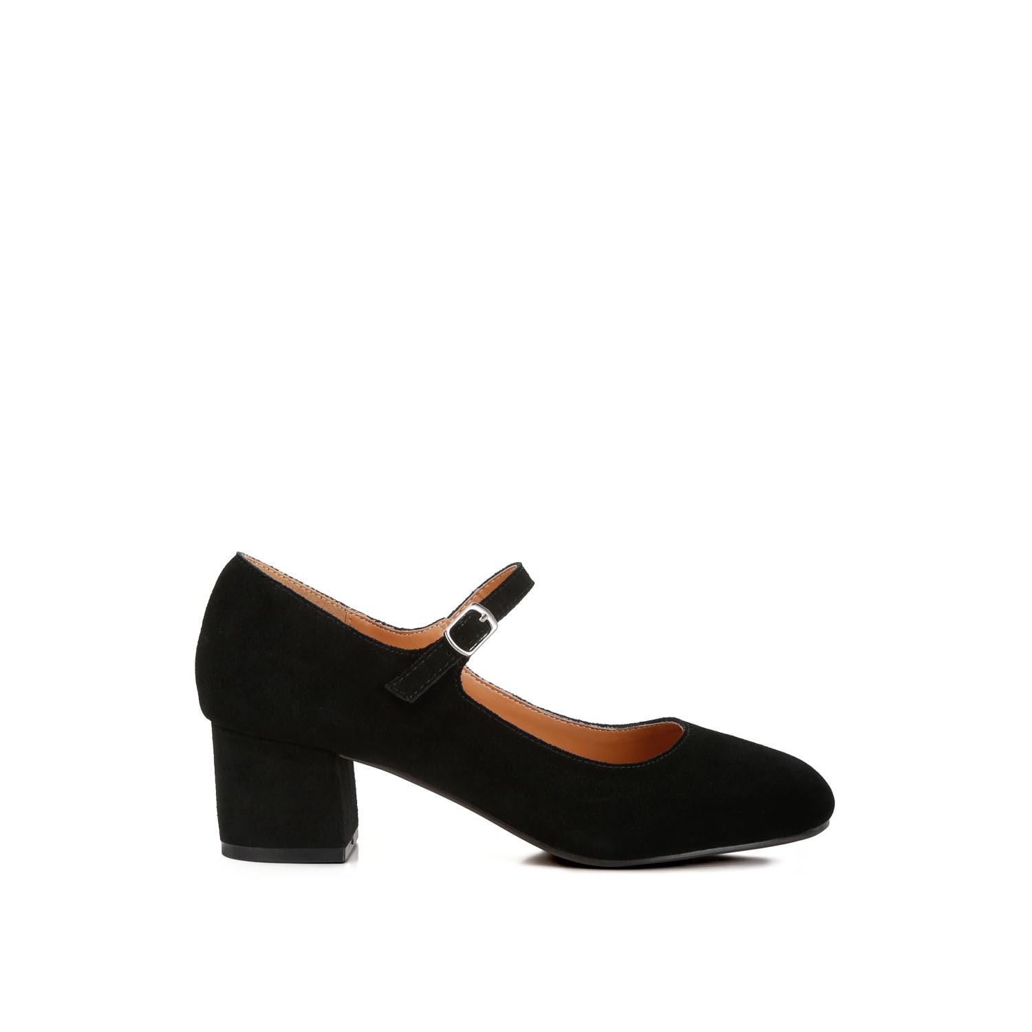 Women's Dallin Suede Block Heel Mary Janes In Black Rag & Co | 6 Uk | Rag & Co.