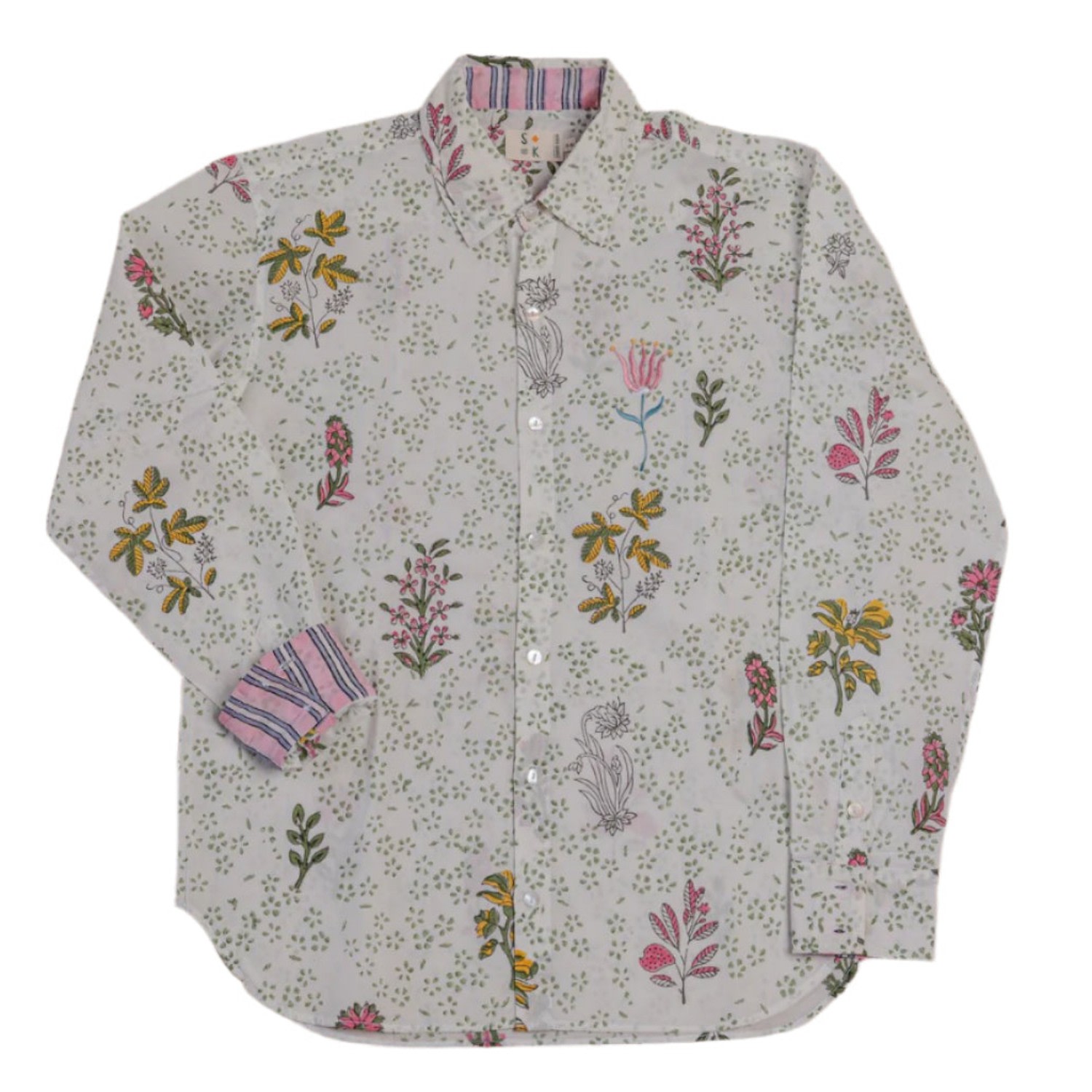 Studio Kibun Men's Fateh Unisex Handblocked Cotton Shirt