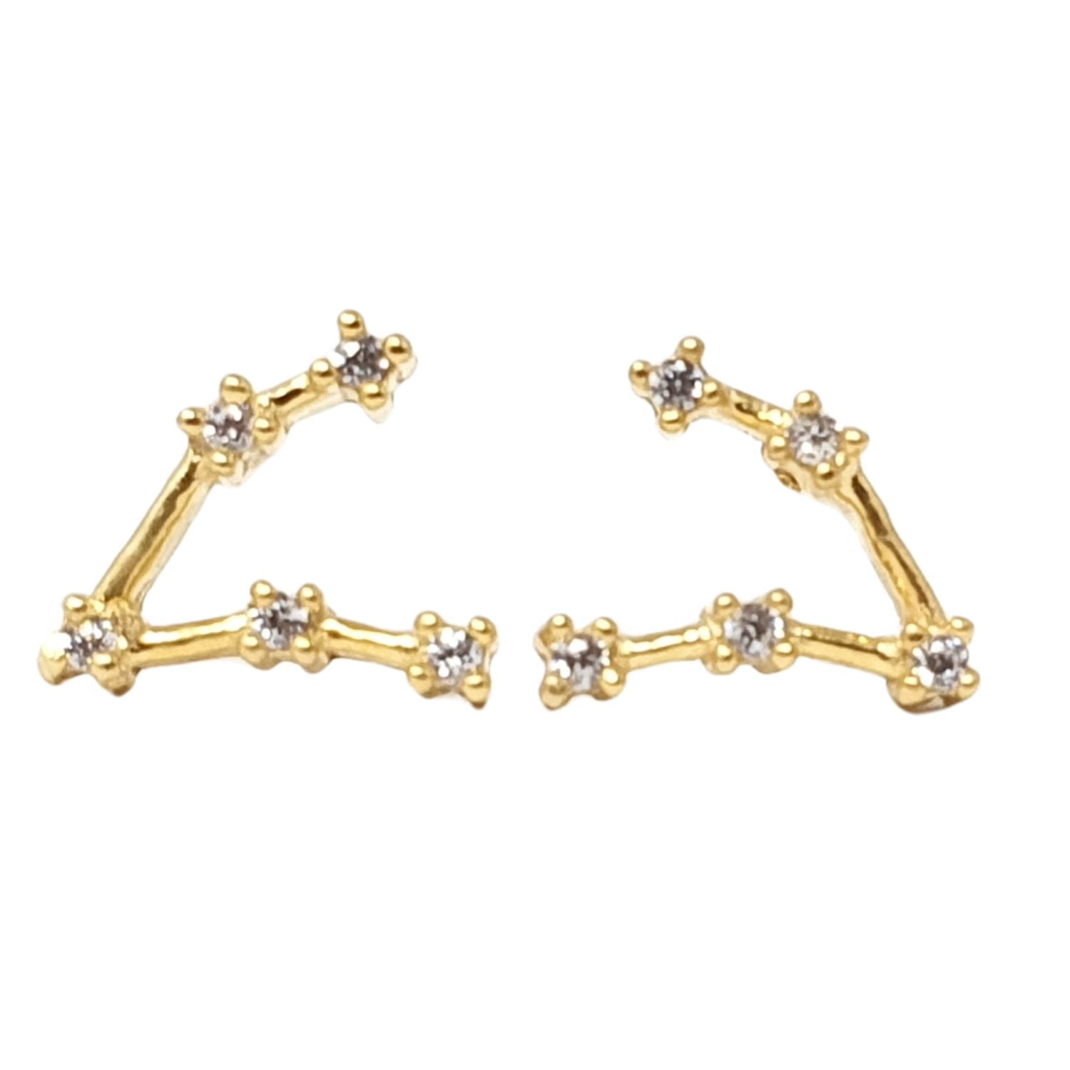 Harfi Women's Gold Aries Star Sign Constellation Astrology Tiny Earrings In Gold