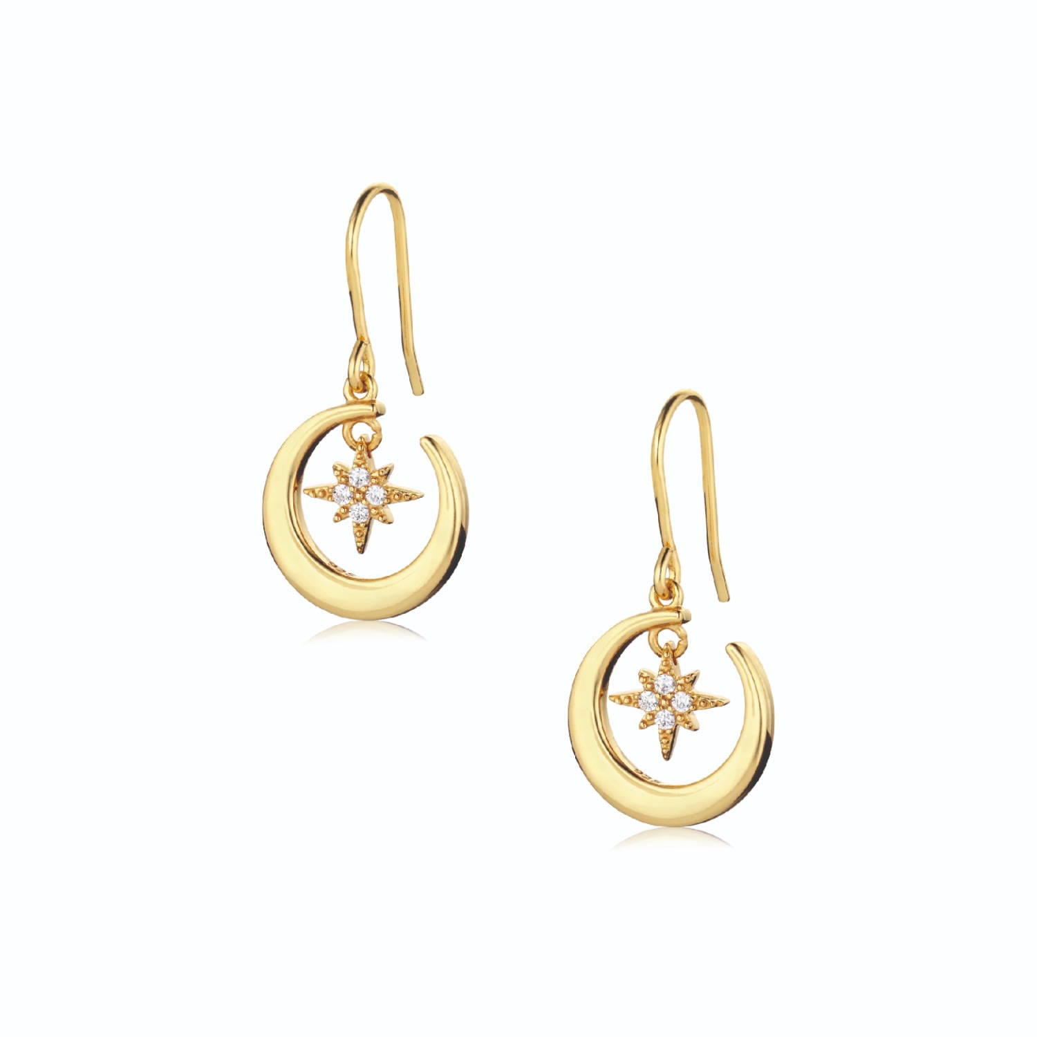 Alura Copenhagen Jewellery Women's Gold Venus -  Dangle & Drop Star Earrings In Gold